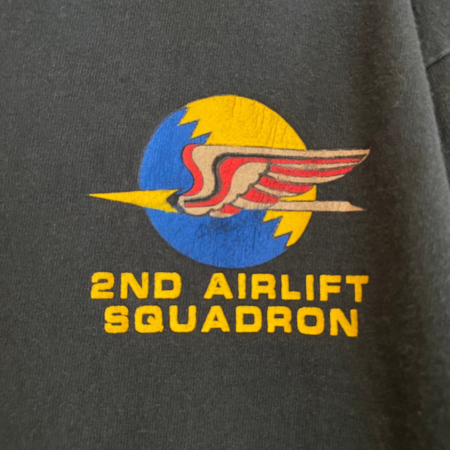 2nd Airlift Squadron L/S T-Shirt Black Cotton
