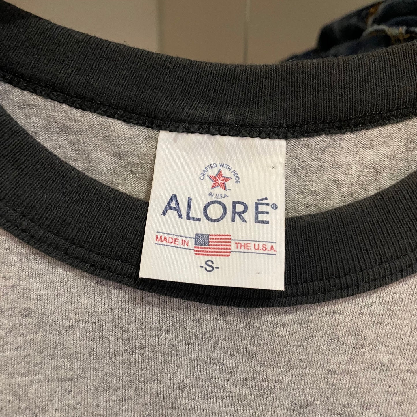 Double Stripe Ringer Tee Heather Grey