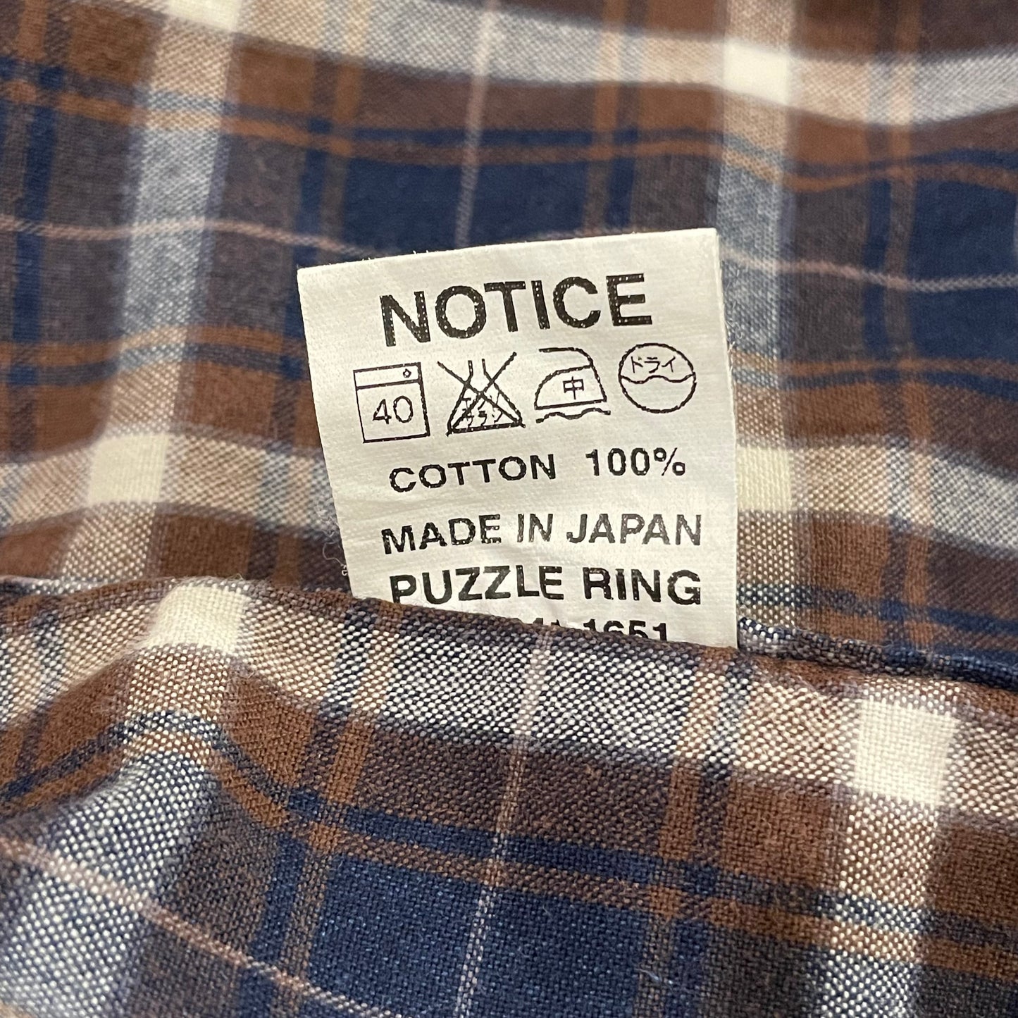 Brown/Navy Plaid Long Sleeve Work Shirt