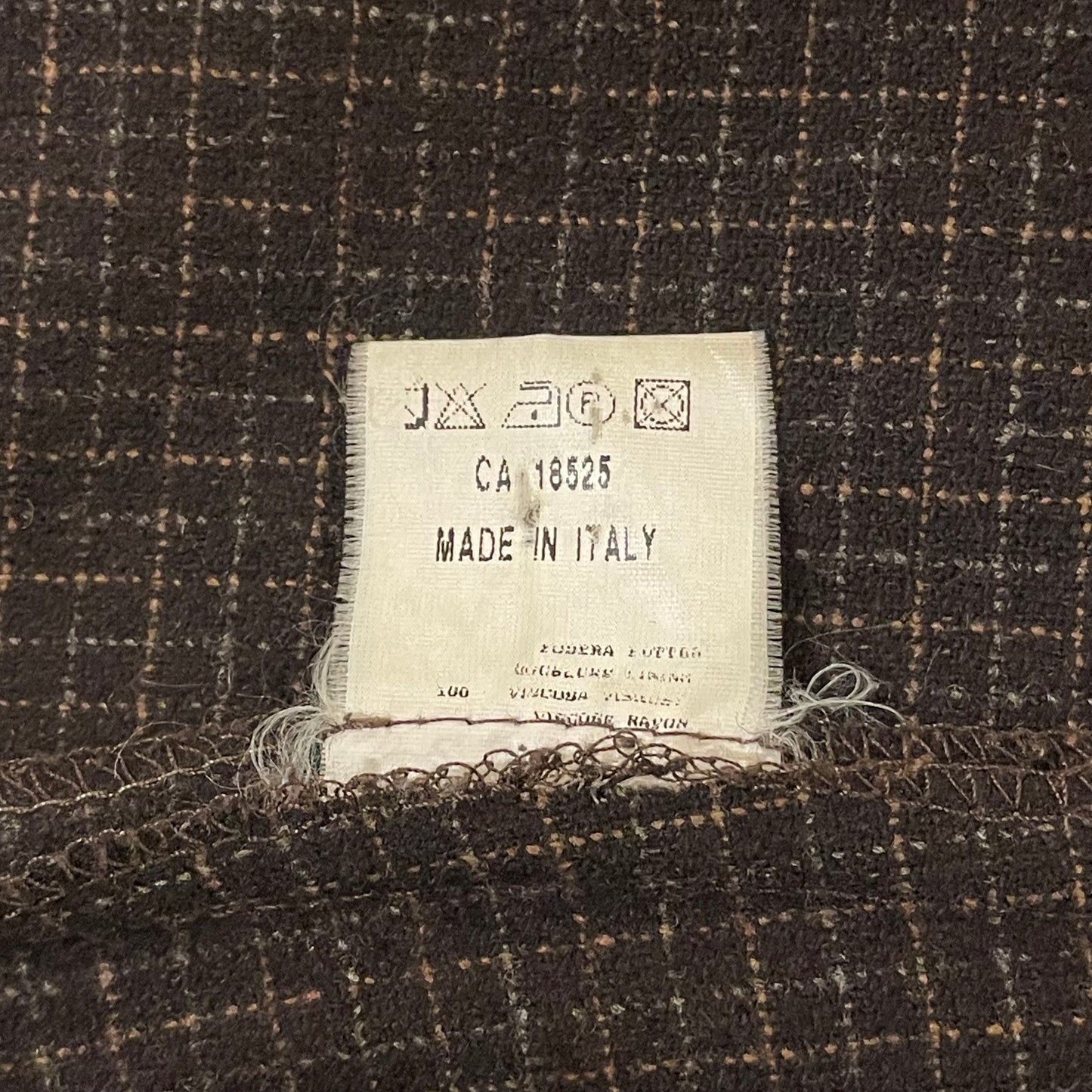 Checked Wool Jacket Brown Buttoned