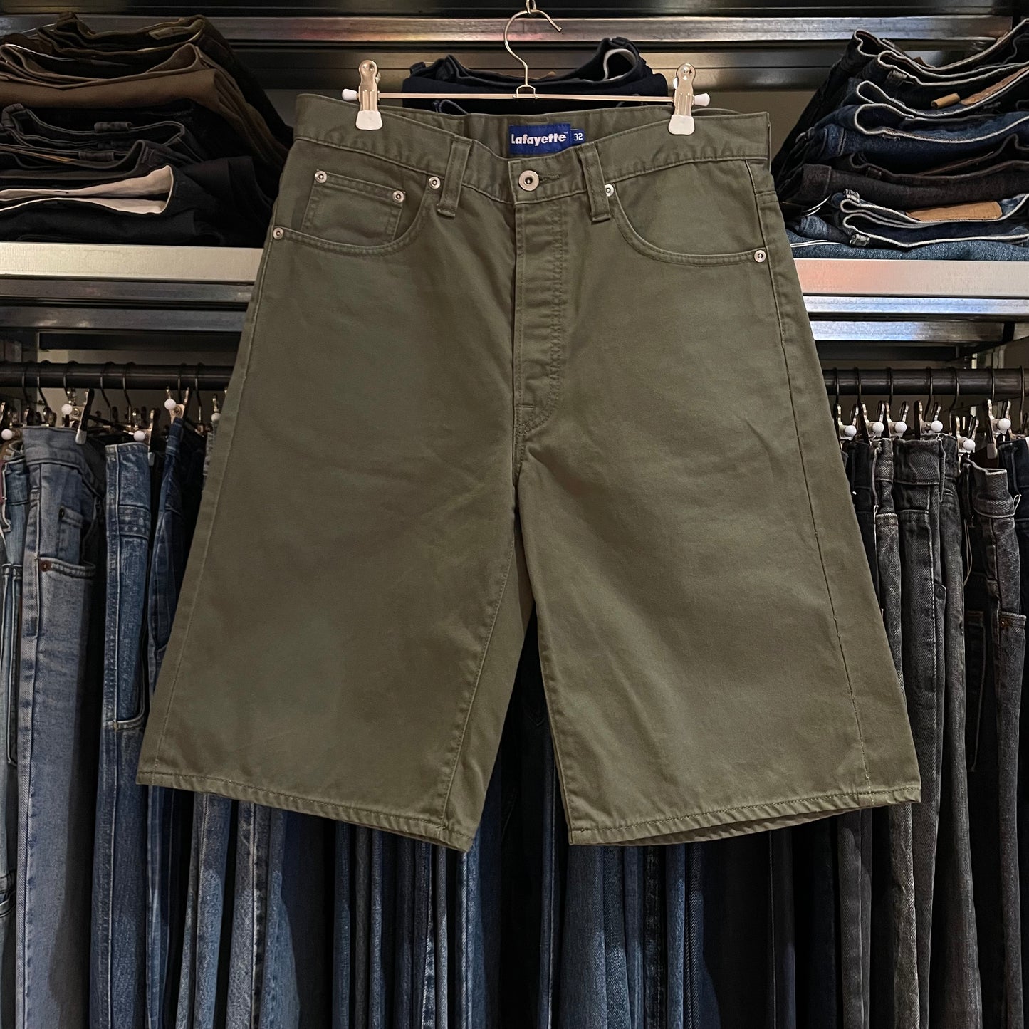 Lafayette Olive Green Cotton Shorts