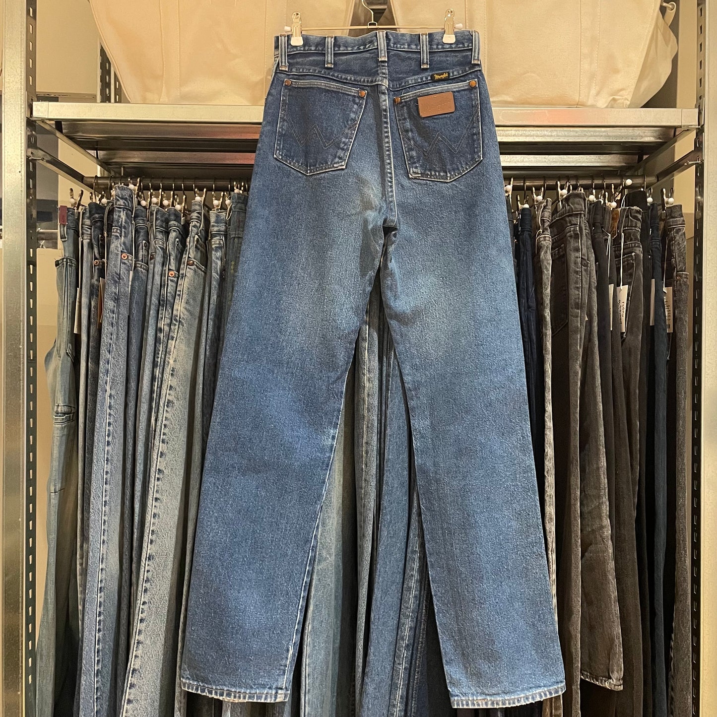 Regular Straight Jeans Mid Wash Blue Distressed