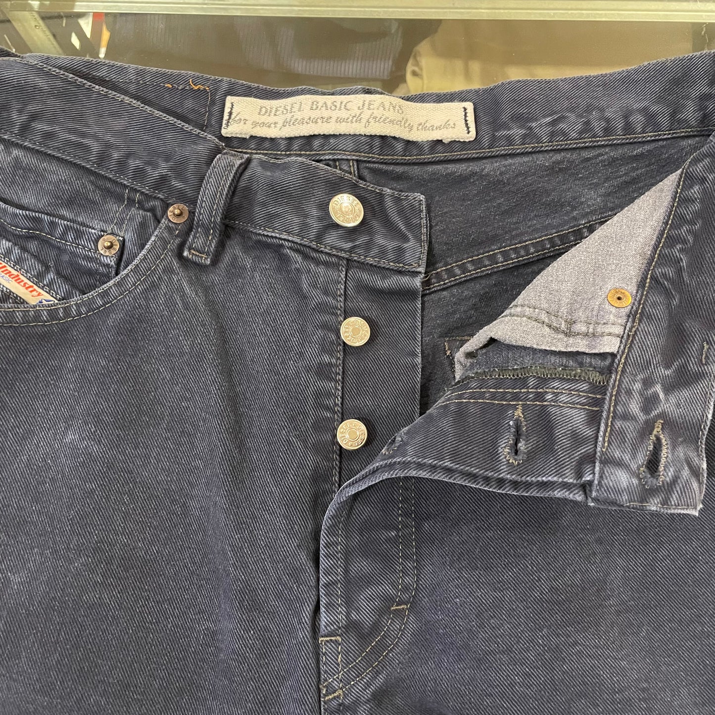 Navy Twill Pants Regular Tapered