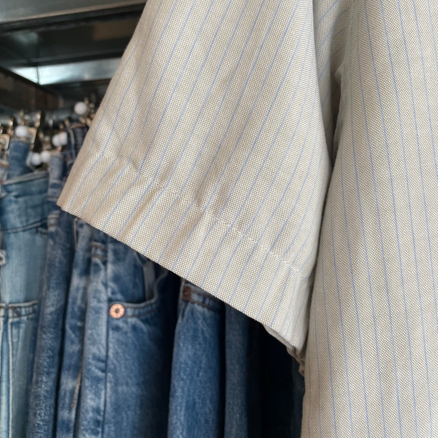 Stripe Button-Down Shirt Gray