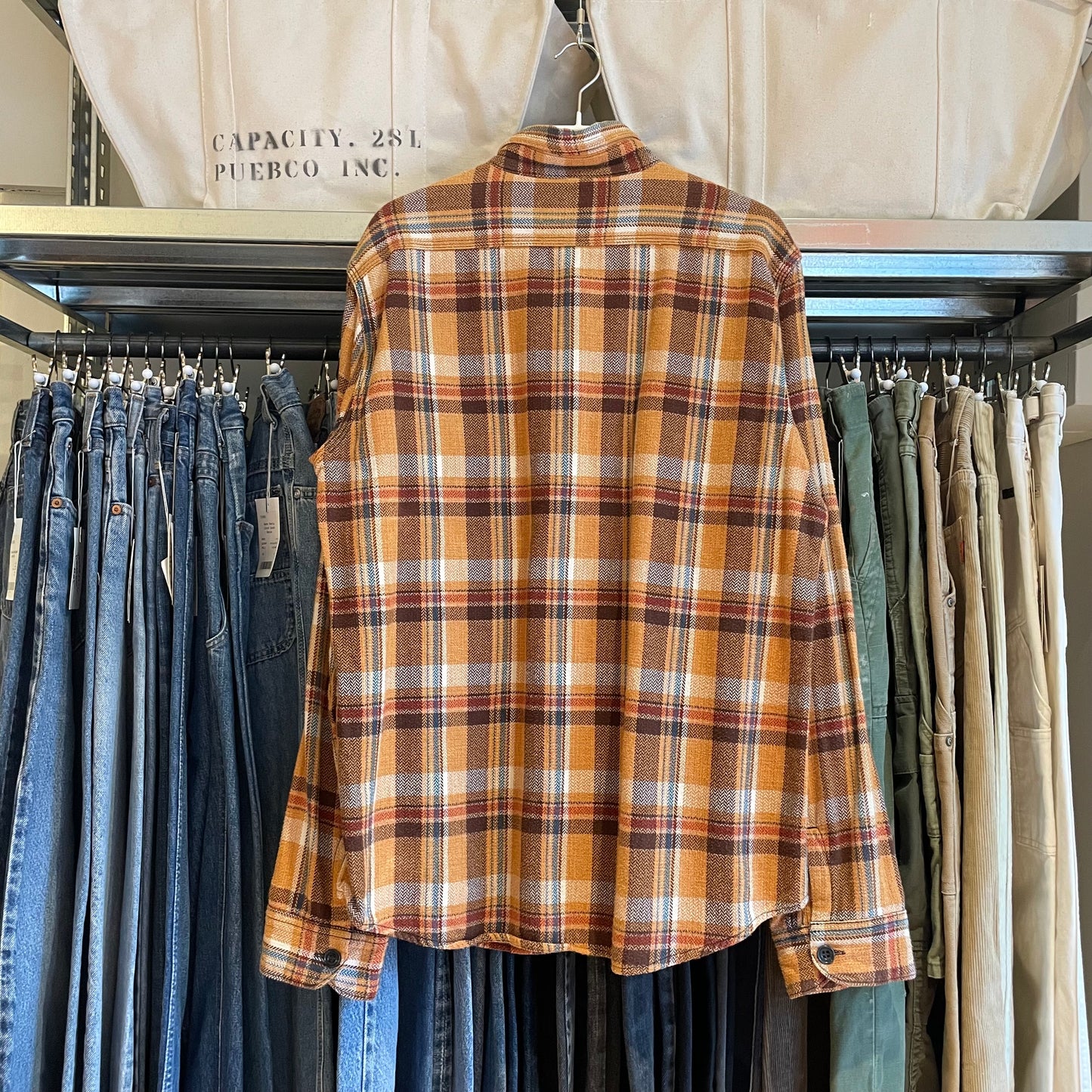 Autumn Plaid Flannel Shirt Orange/Brown