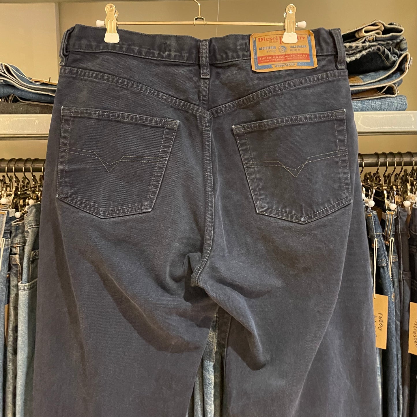 Navy Twill Pants Regular Tapered