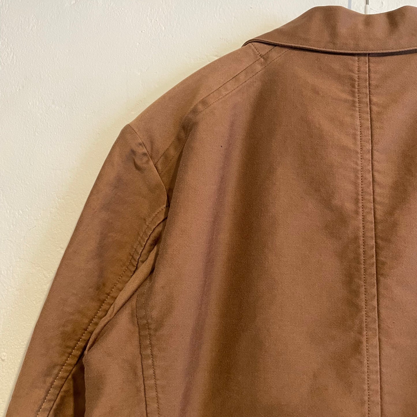 Beige Cotton Tailored Blazer