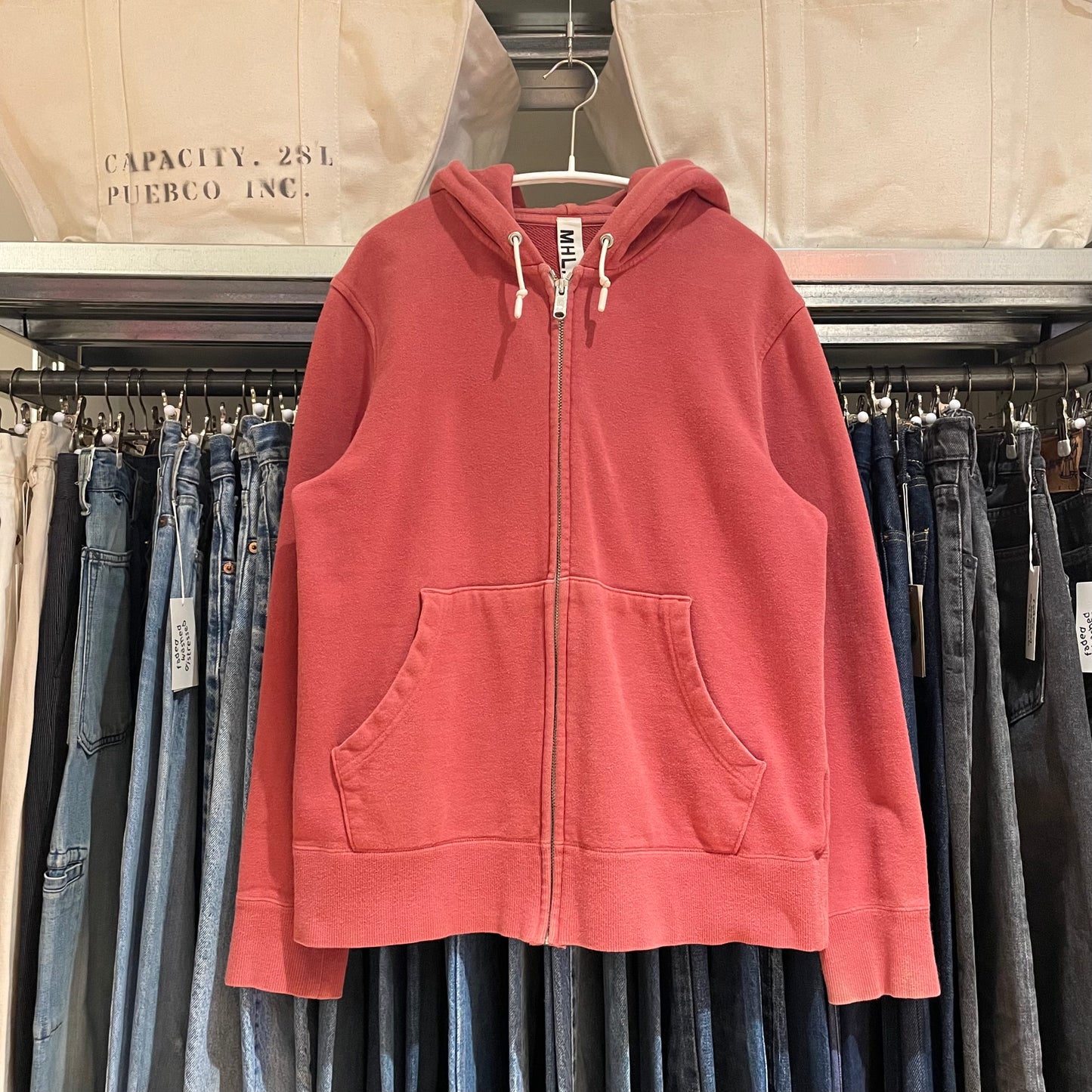 Red Faded Zip-Up Hoodie