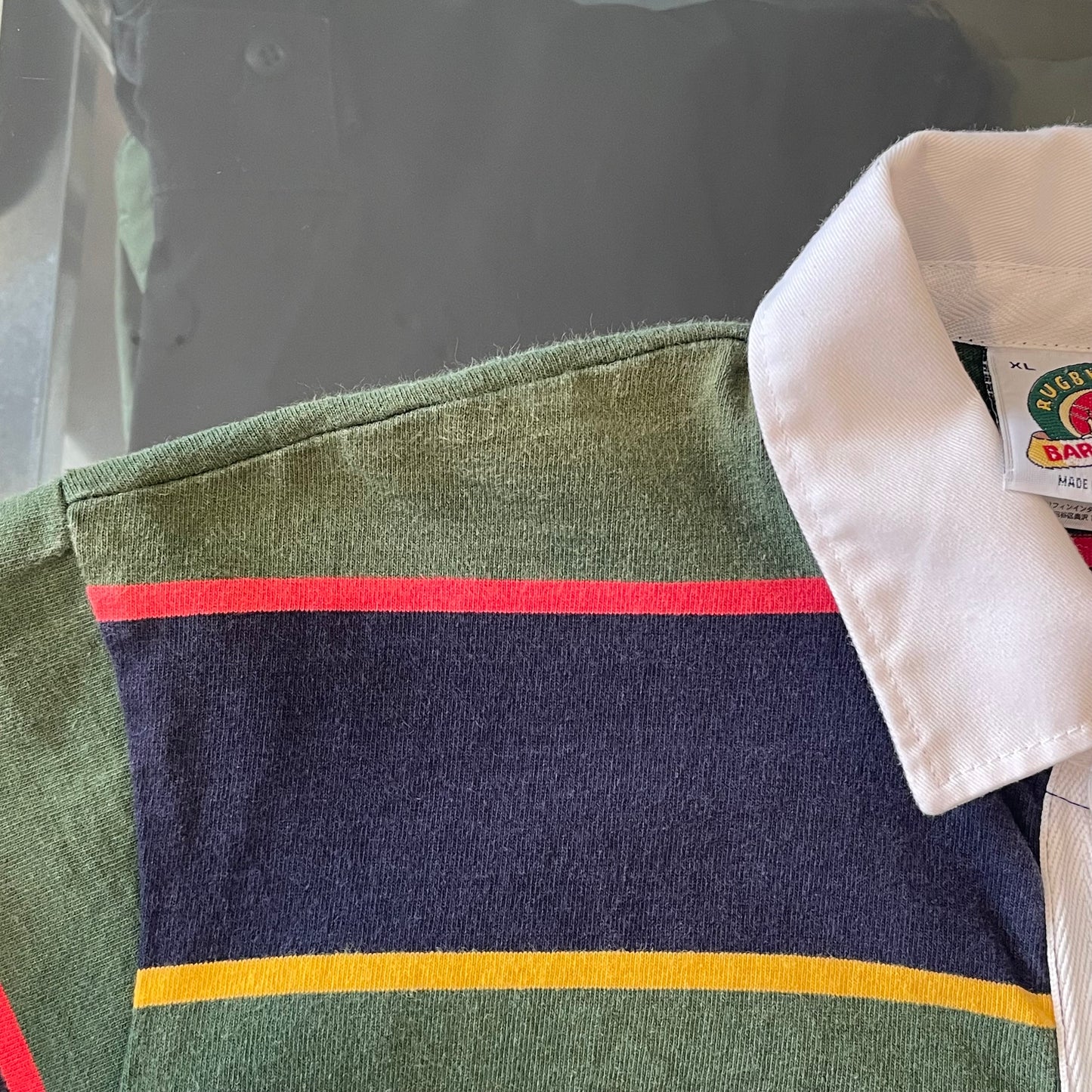 Multi Stripe Rugby Shirt White Collar