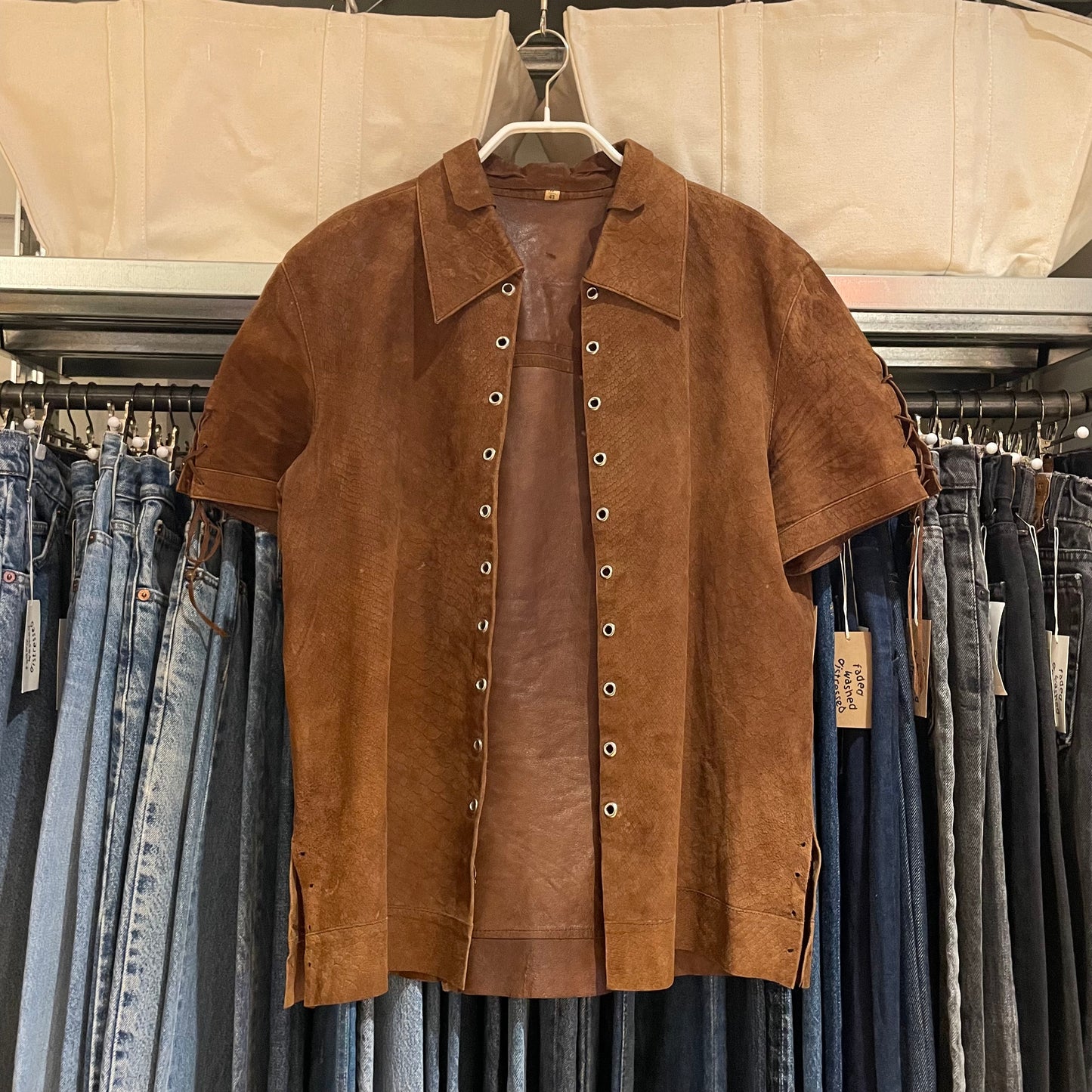 Reptile Texture Shirt Brown