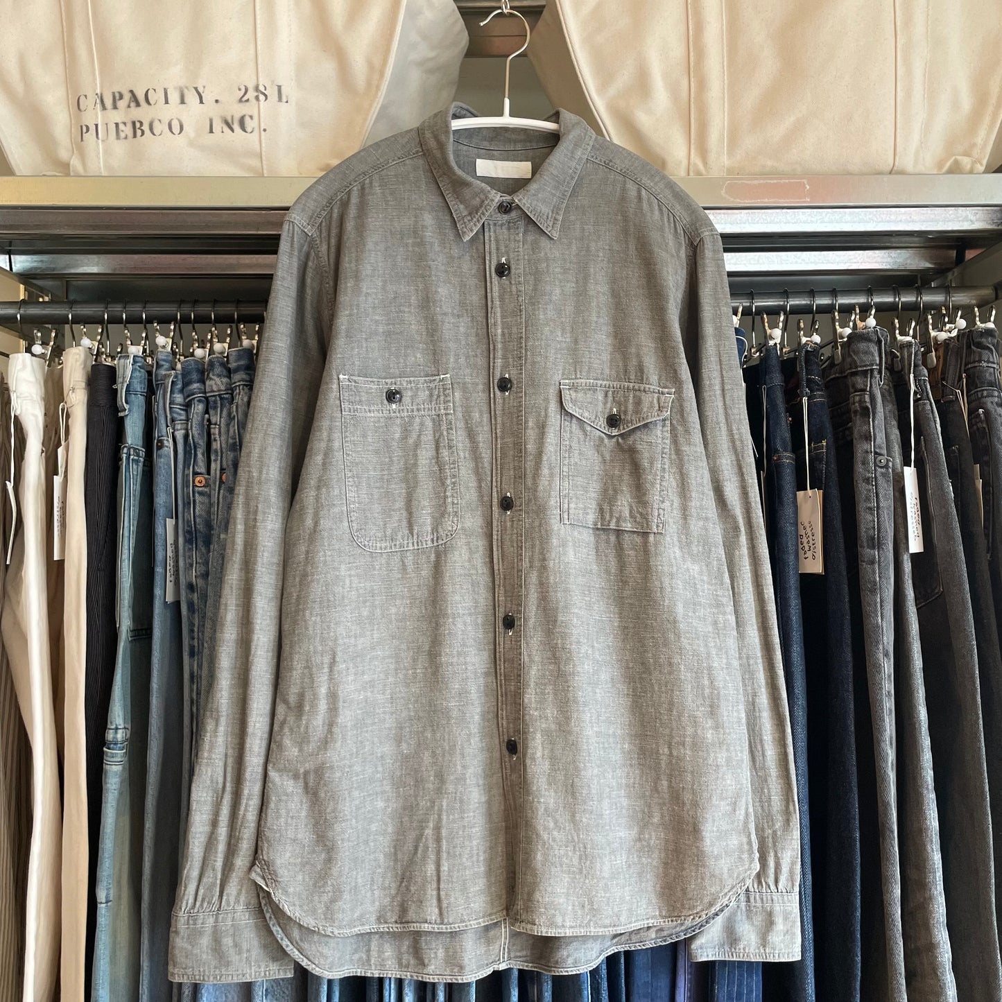 Chambray Work Shirt Gray