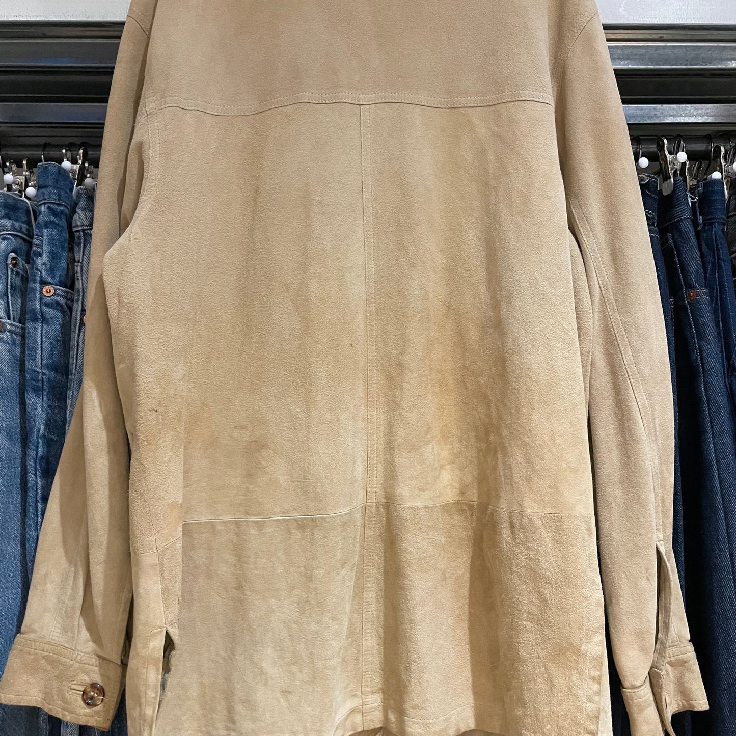 Double Pocket Leather Shirt Tan