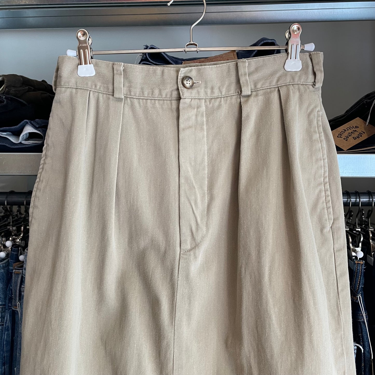 Pleated Chino Skirt Beige