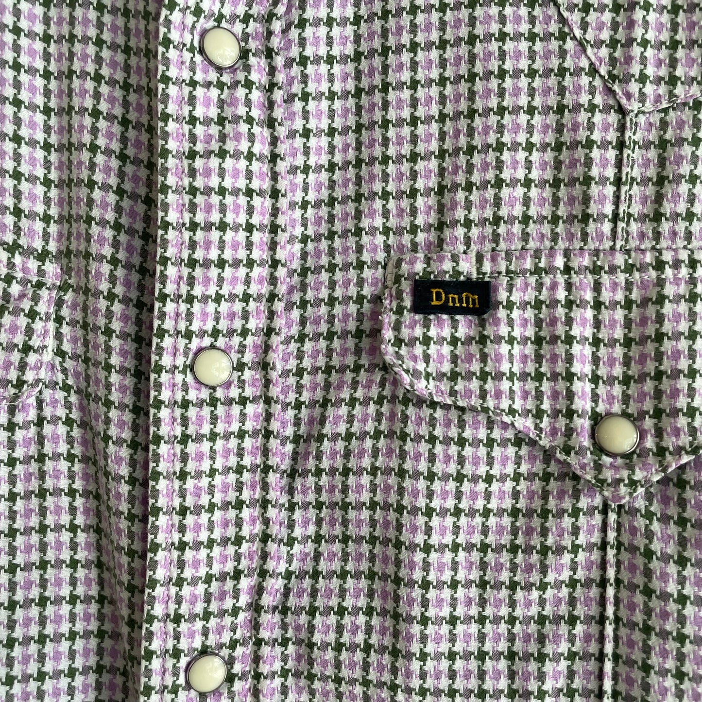 Western Shirt Short Sleeve Pink Green