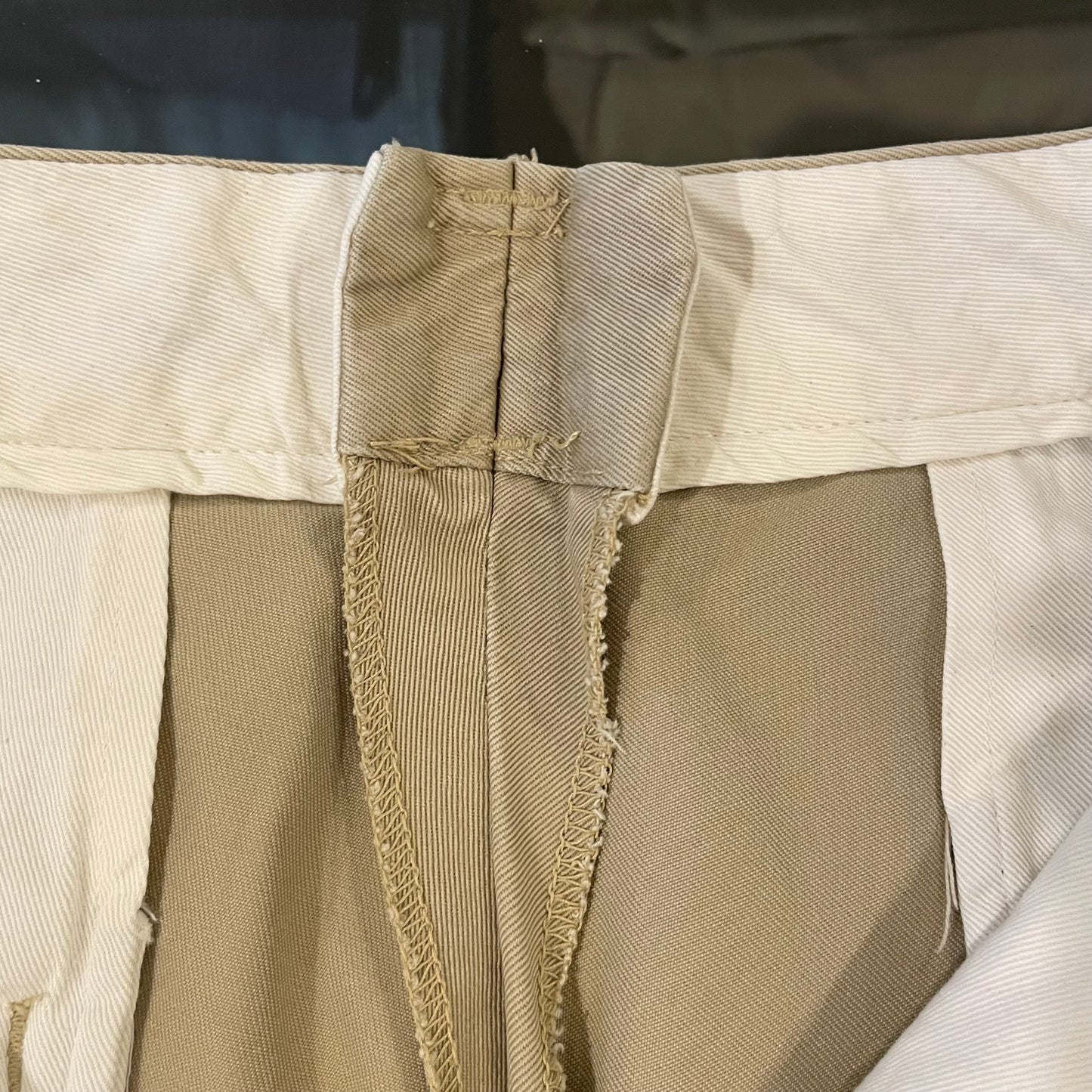 Military Chino Pants Distressed Scovill Zip