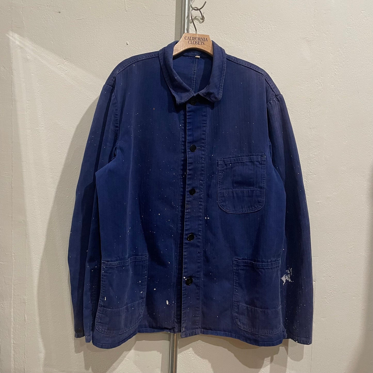 Indigo Work Coveralls Button Up Blue Vintage