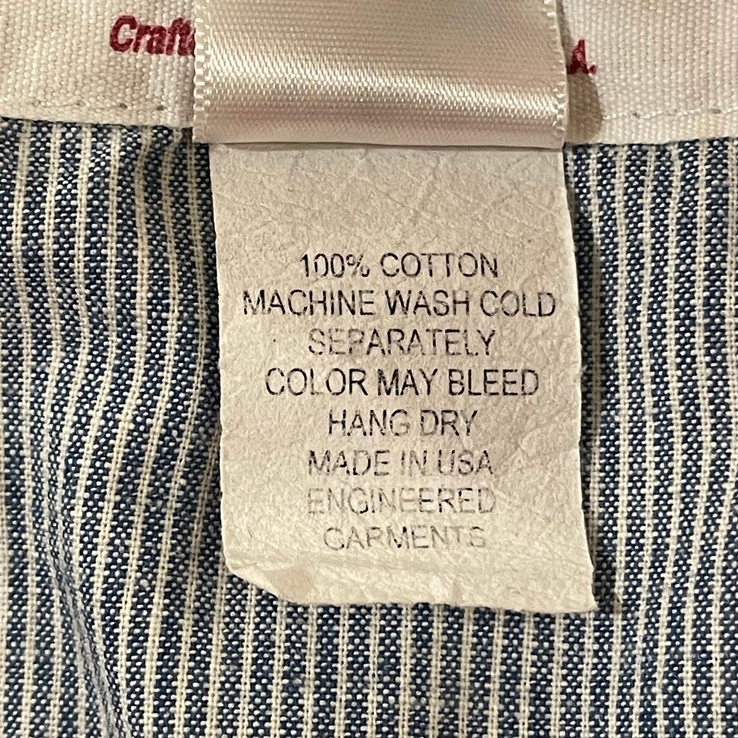 Striped Blue Cotton Workwear Chore Jacket