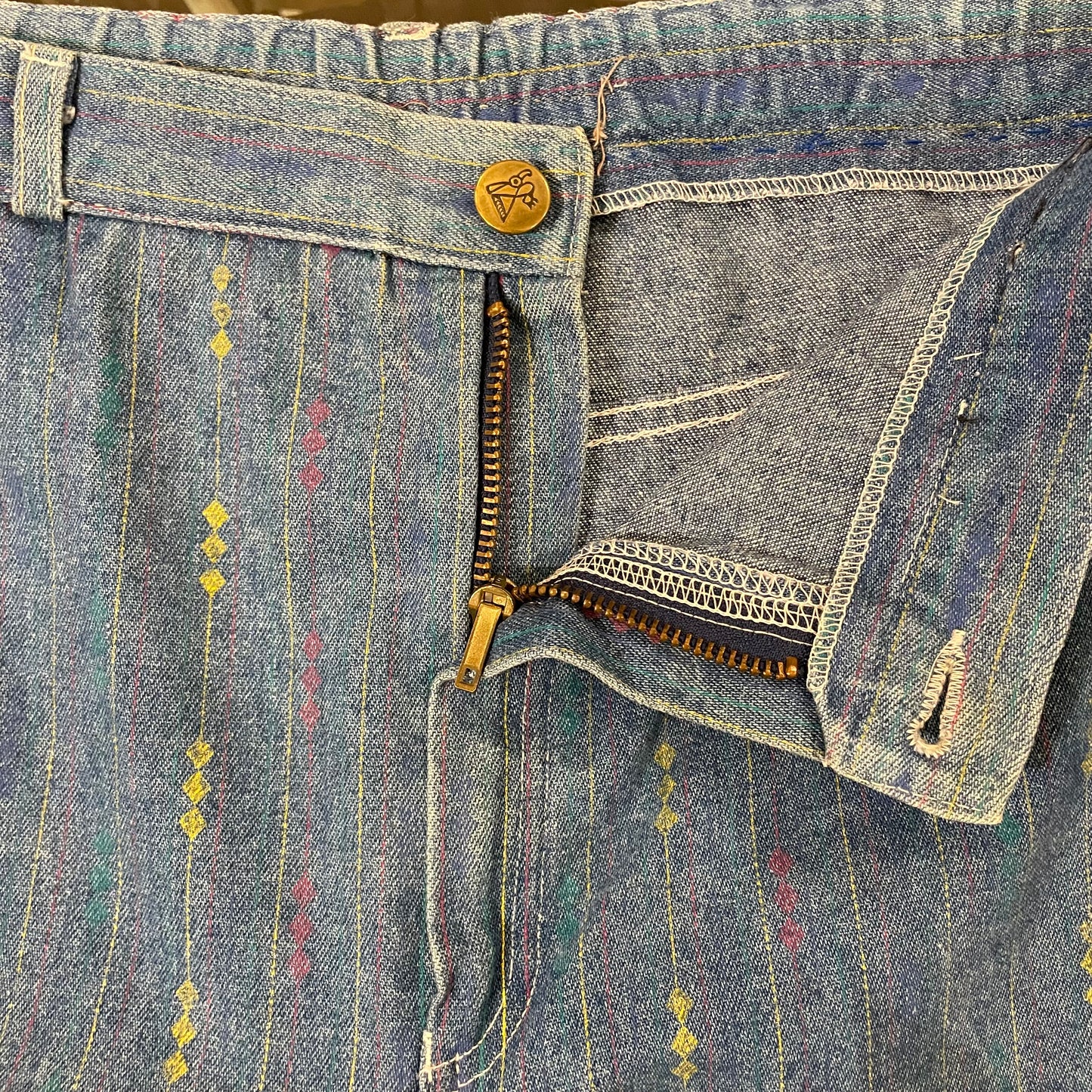 Multicolor Stripe Denim Pants