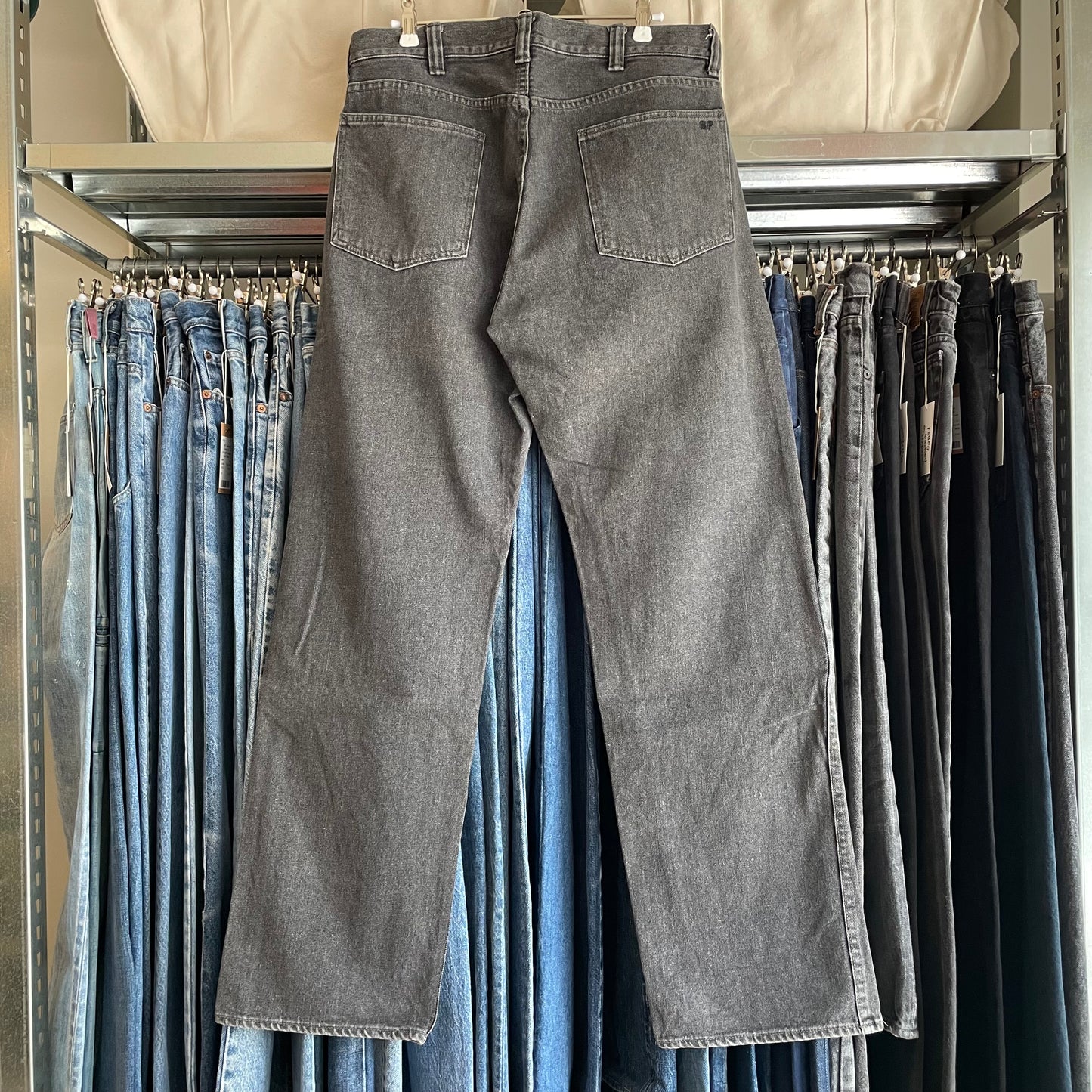 Patchwork Denim Pants Black