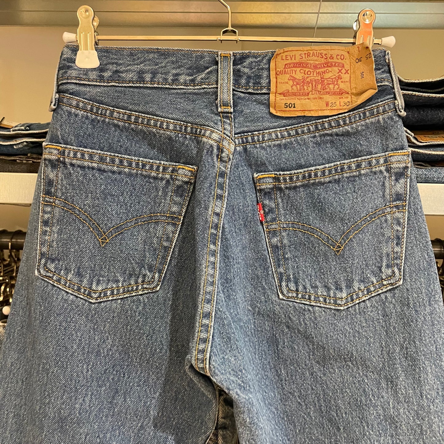 Blue 501 Button Fly Denim Jeans
