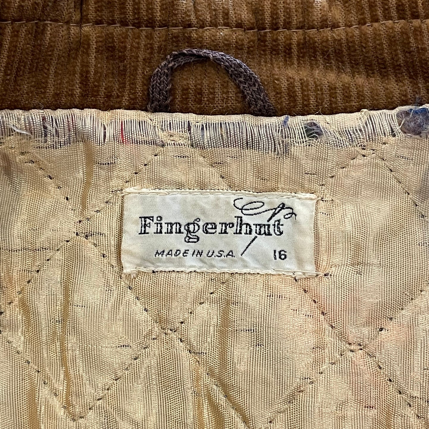 Quilted Liner Corduroy Coat Brown