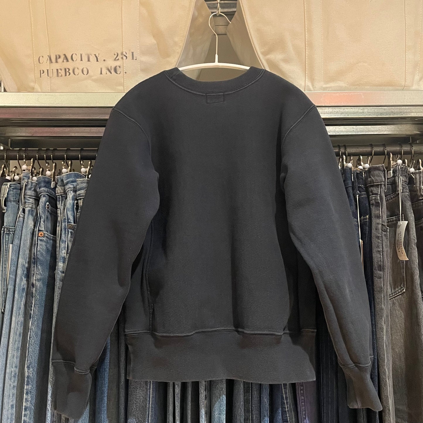 Navy Block Letter Sweatshirt