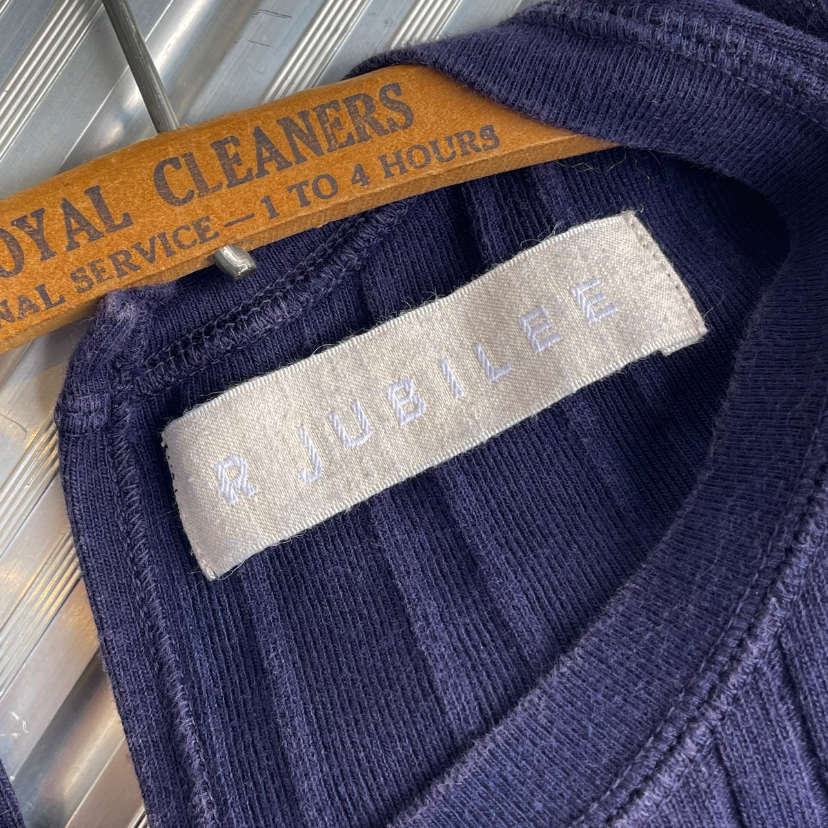 Rib Tuck Tank Top Navy