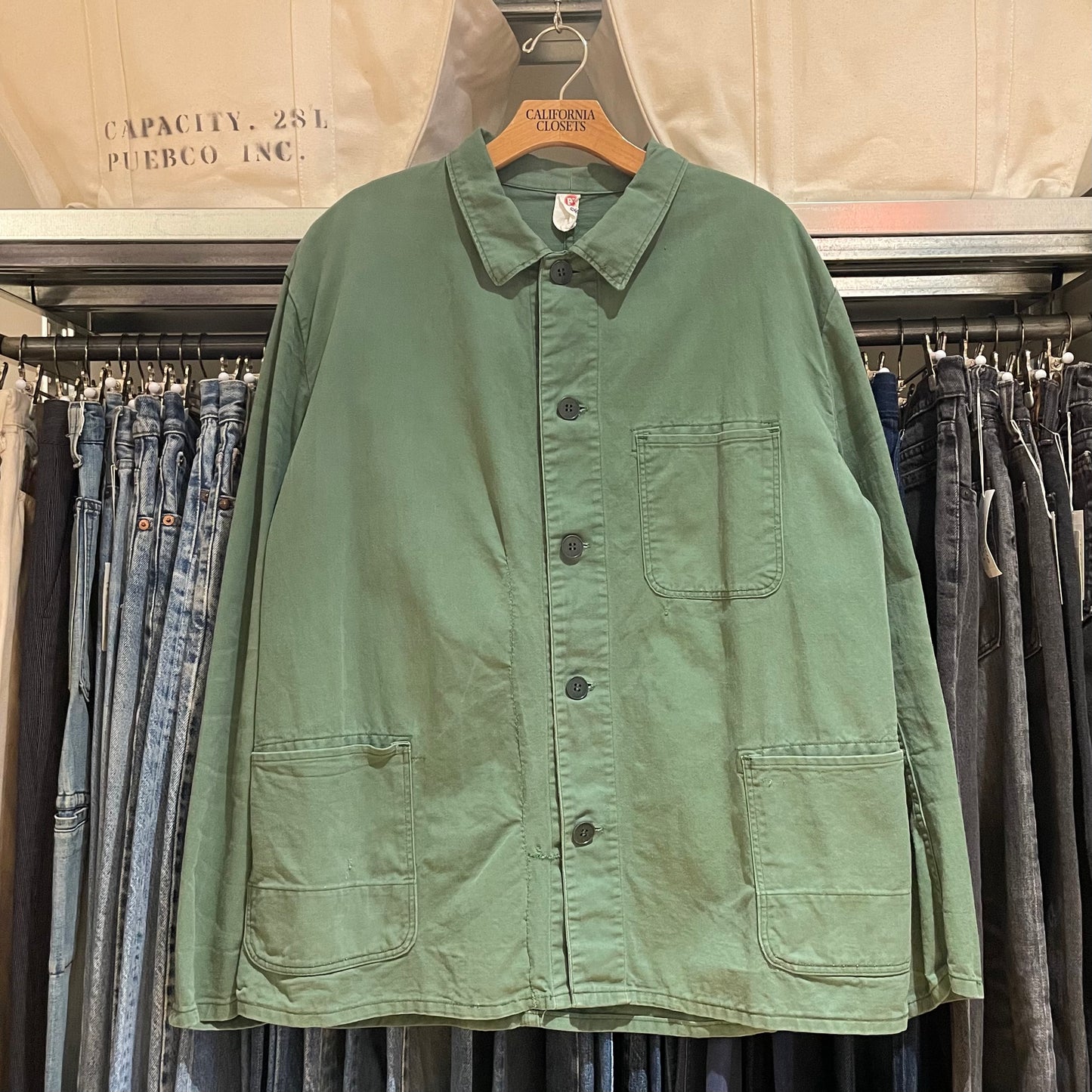 Faded Green Work Jacket Baumwolle