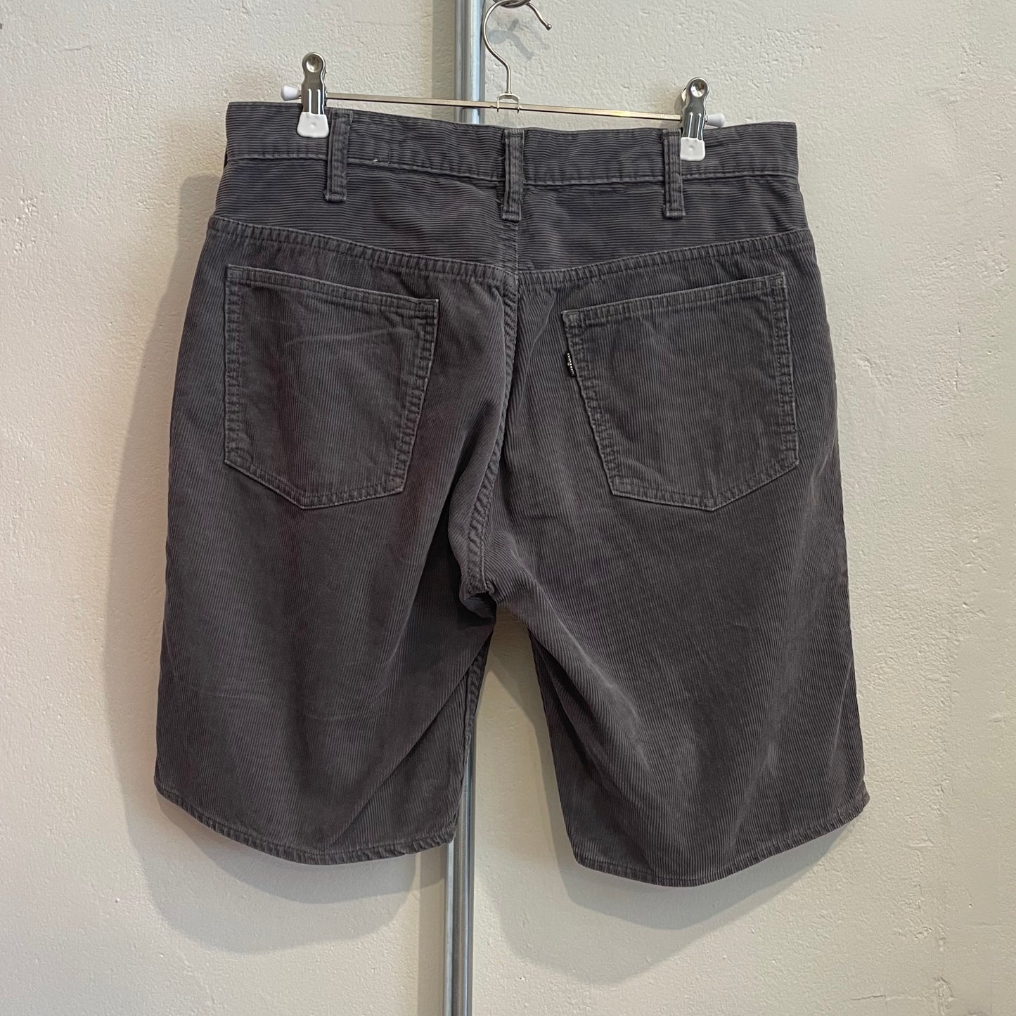 Corduroy Shorts Charcoal Faded