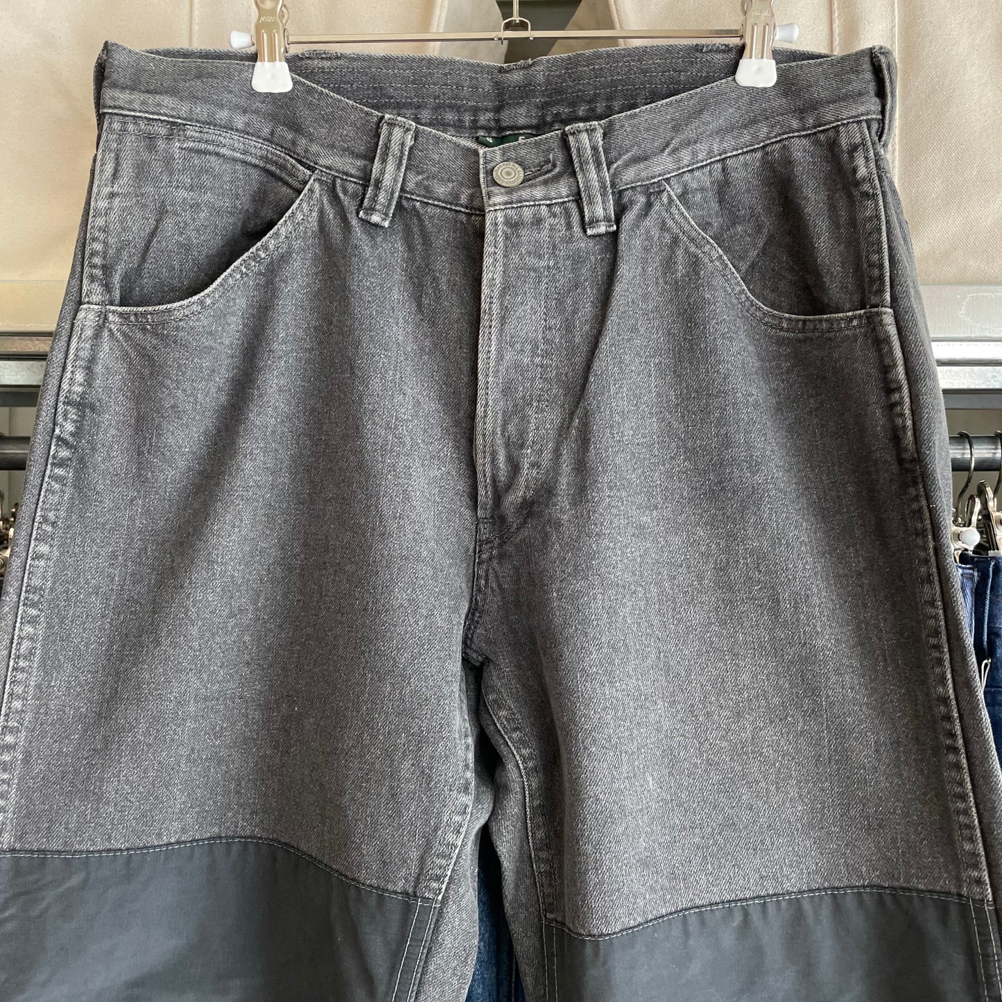 Patchwork Denim Pants Black