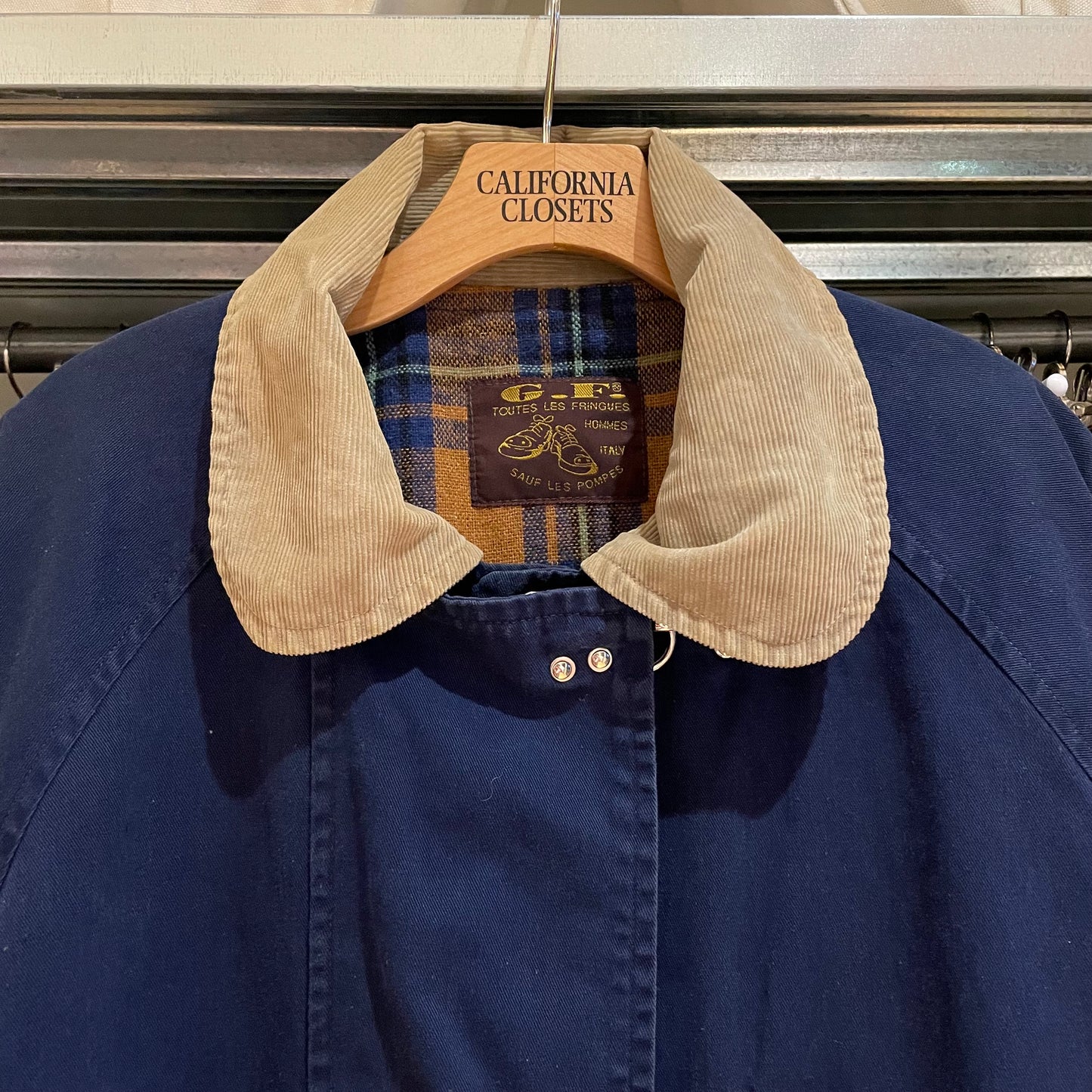 Corduroy Collar Toggle Coat Navy