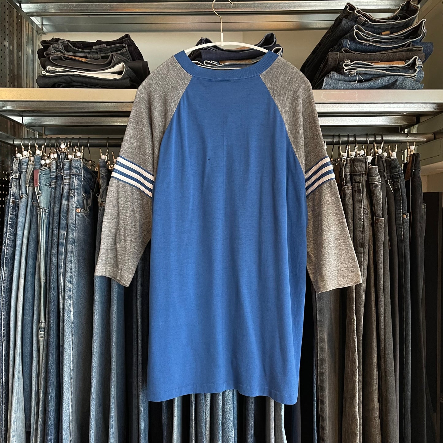 Raglan T-Shirt Blue Cotton