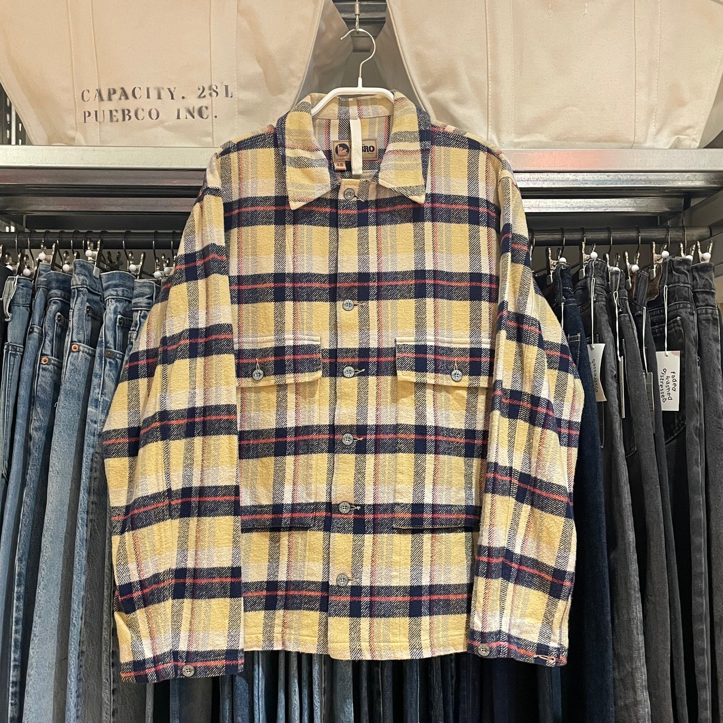 Plaid Flannel Shirt Yellow