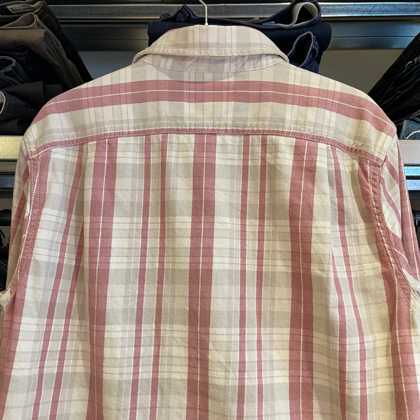 Pink White Plaid Zip Front Shirt
