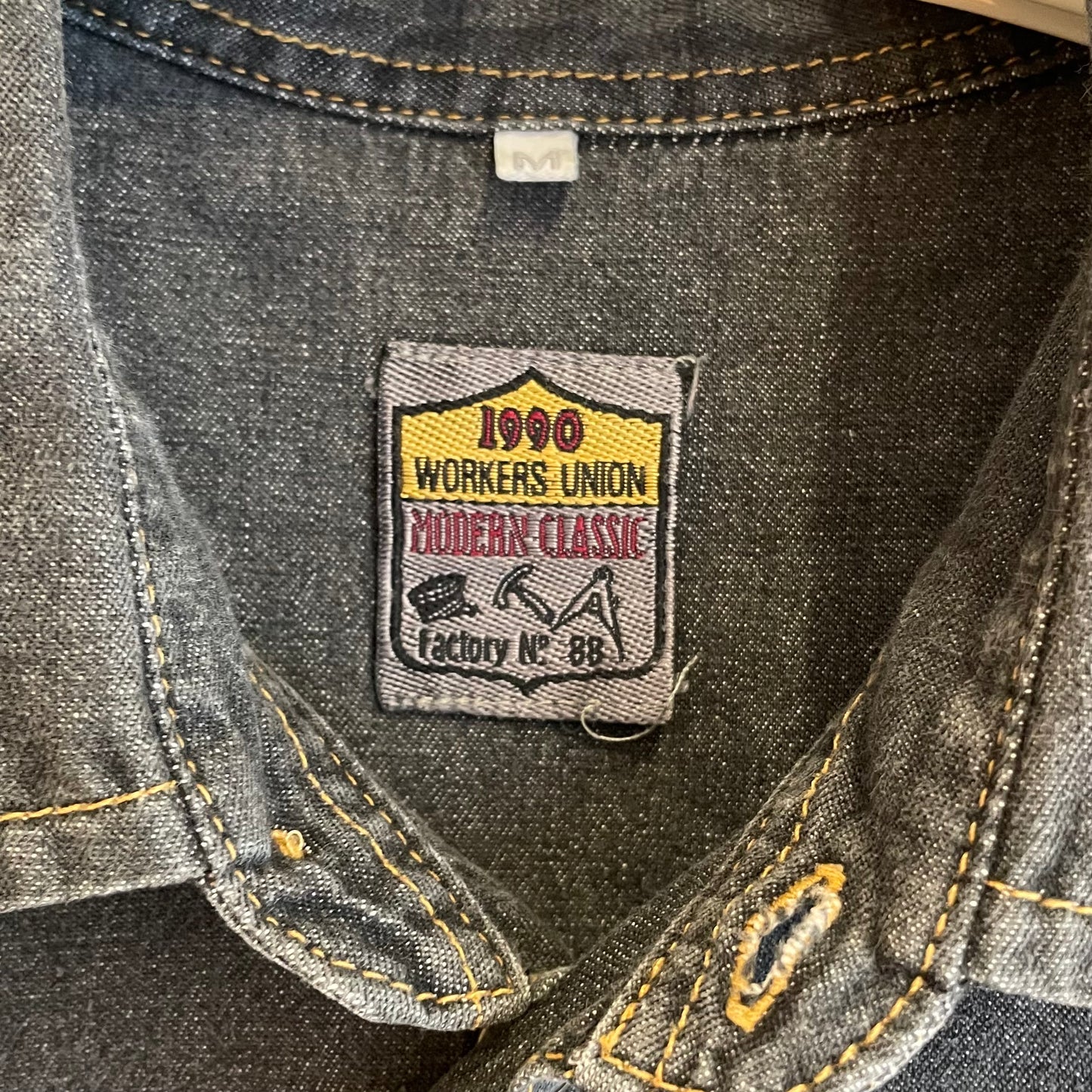 Workers Union Denim Shirt Charcoal