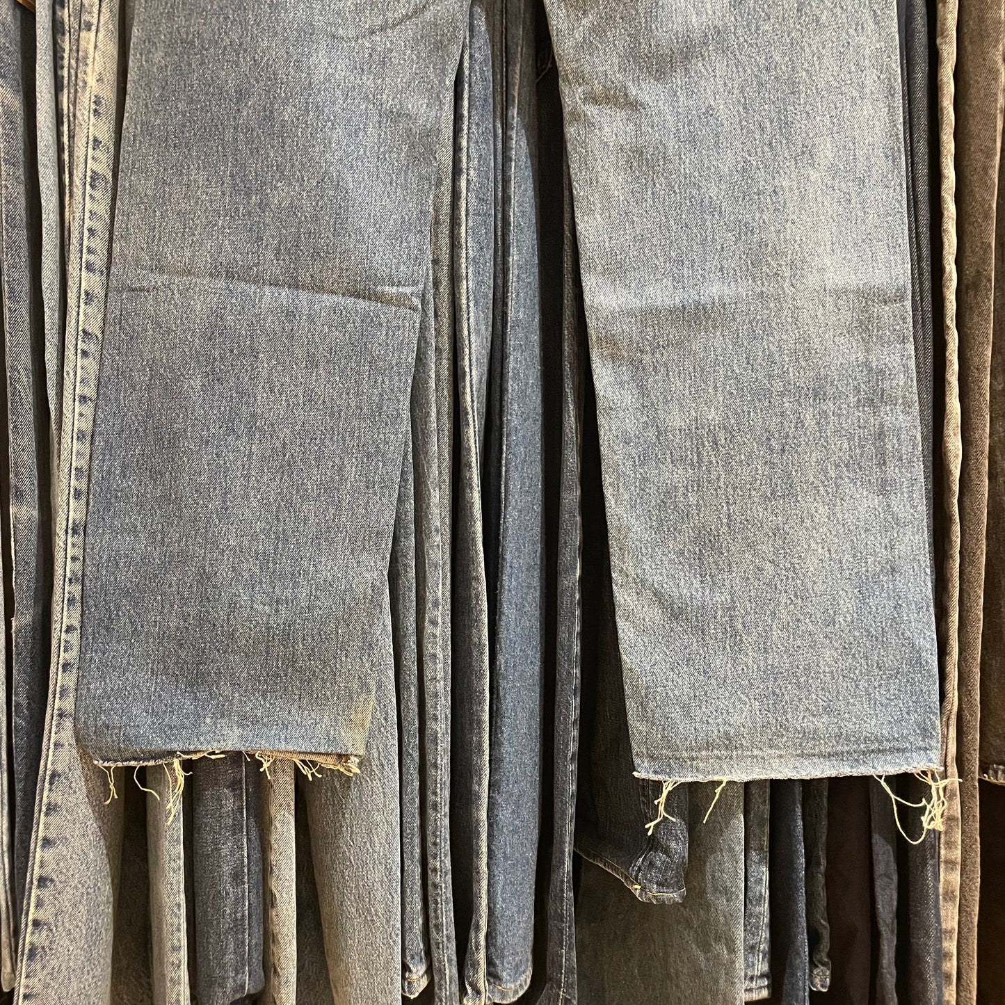 Ring Spun Jeans Mid Wash Blue Cut Off Ideal Zip