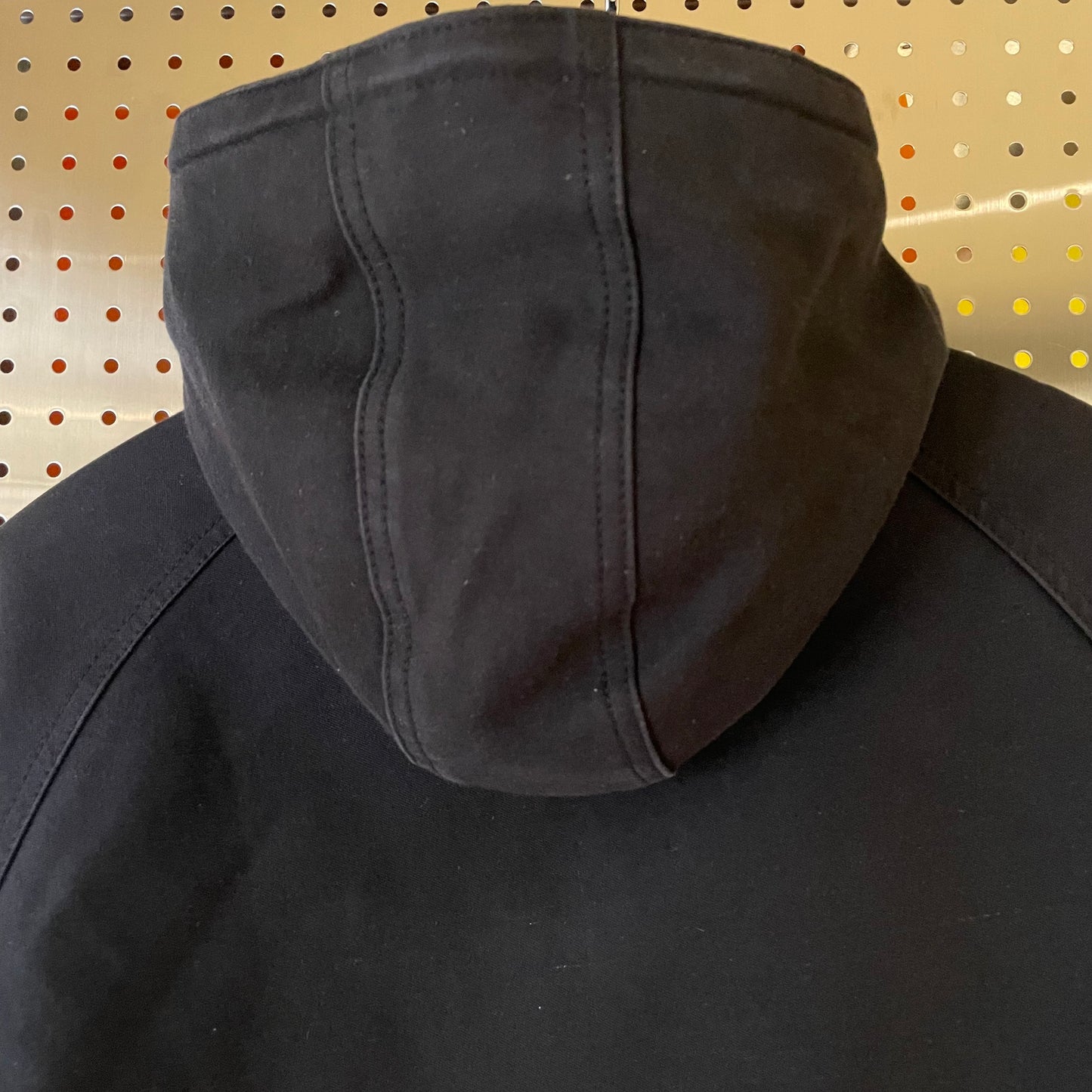 Black Cotton-Wool Hooded Utility Jacket