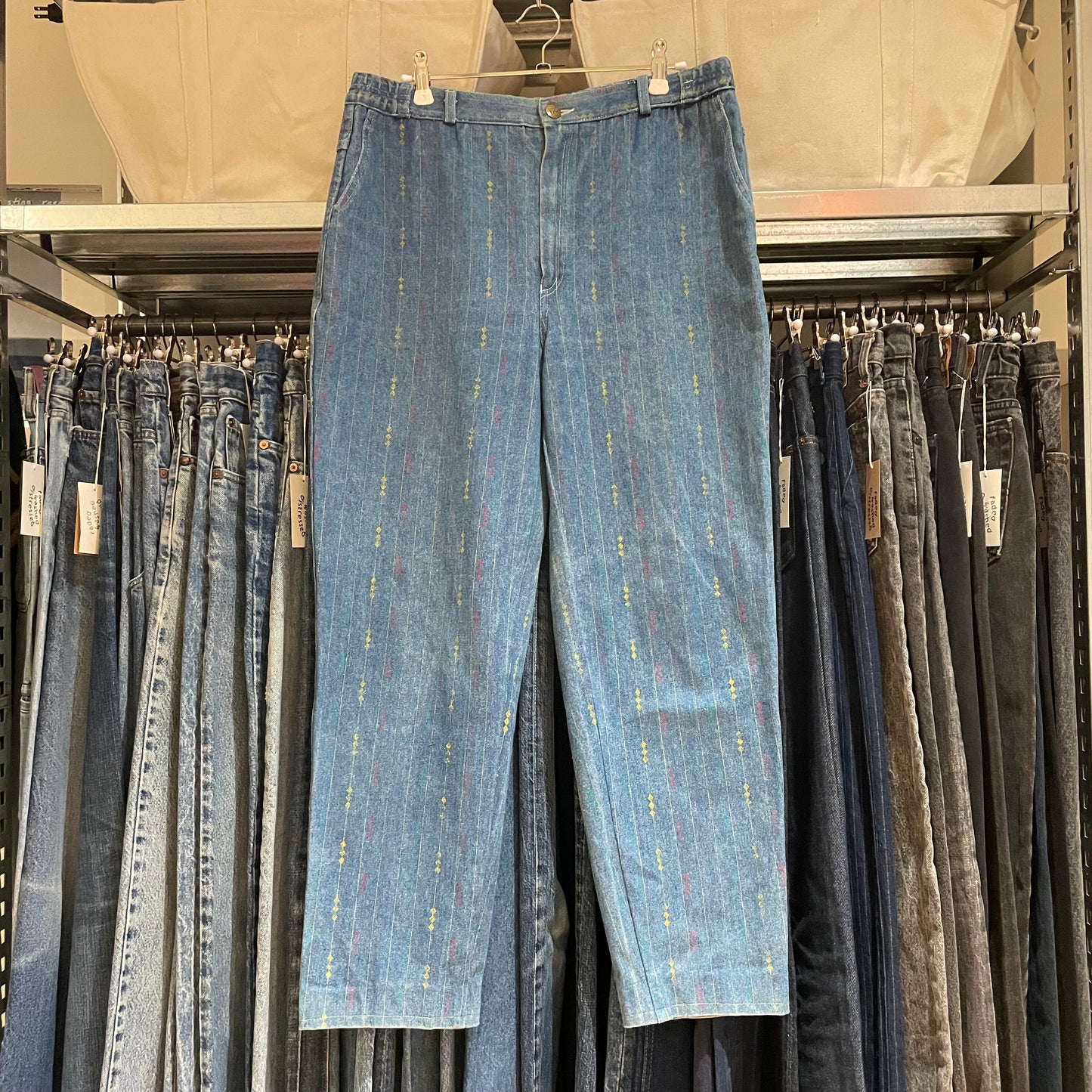 Multicolor Stripe Denim Pants