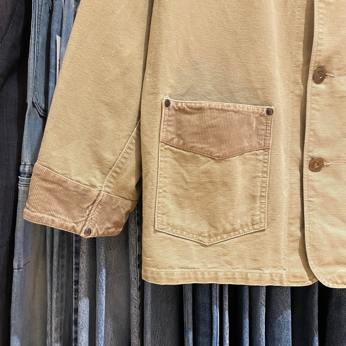Washed Coverall Jacket/Coat Khaki