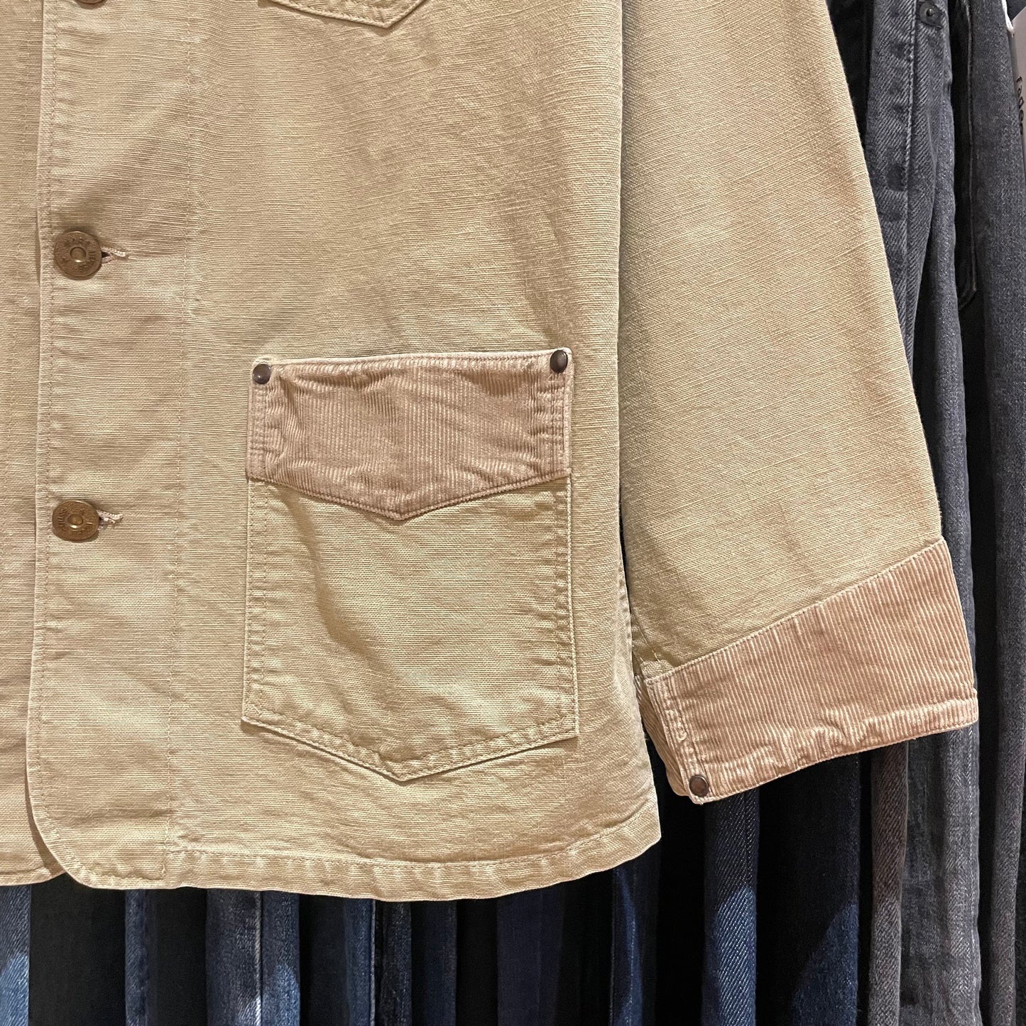Washed Coverall Jacket/Coat Khaki