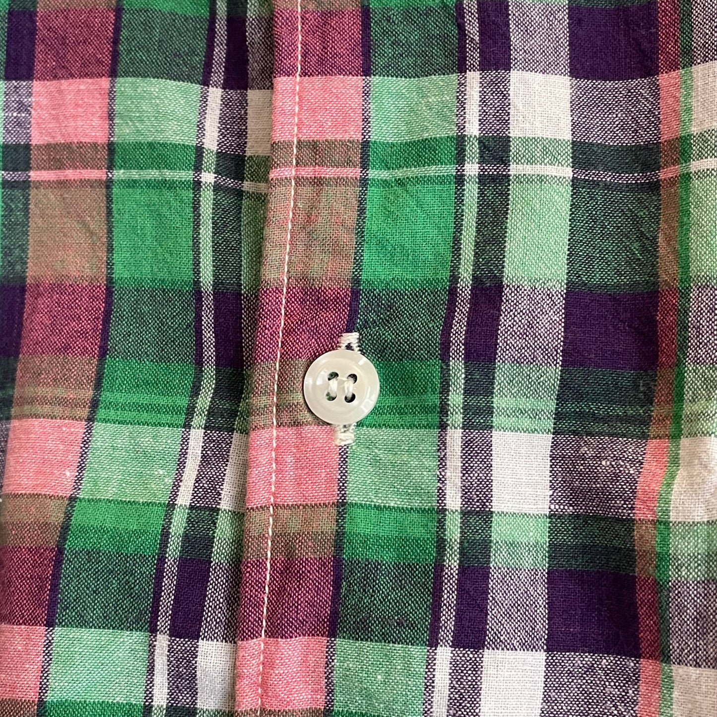 Plaid Button Down Shirt Multi Cotton