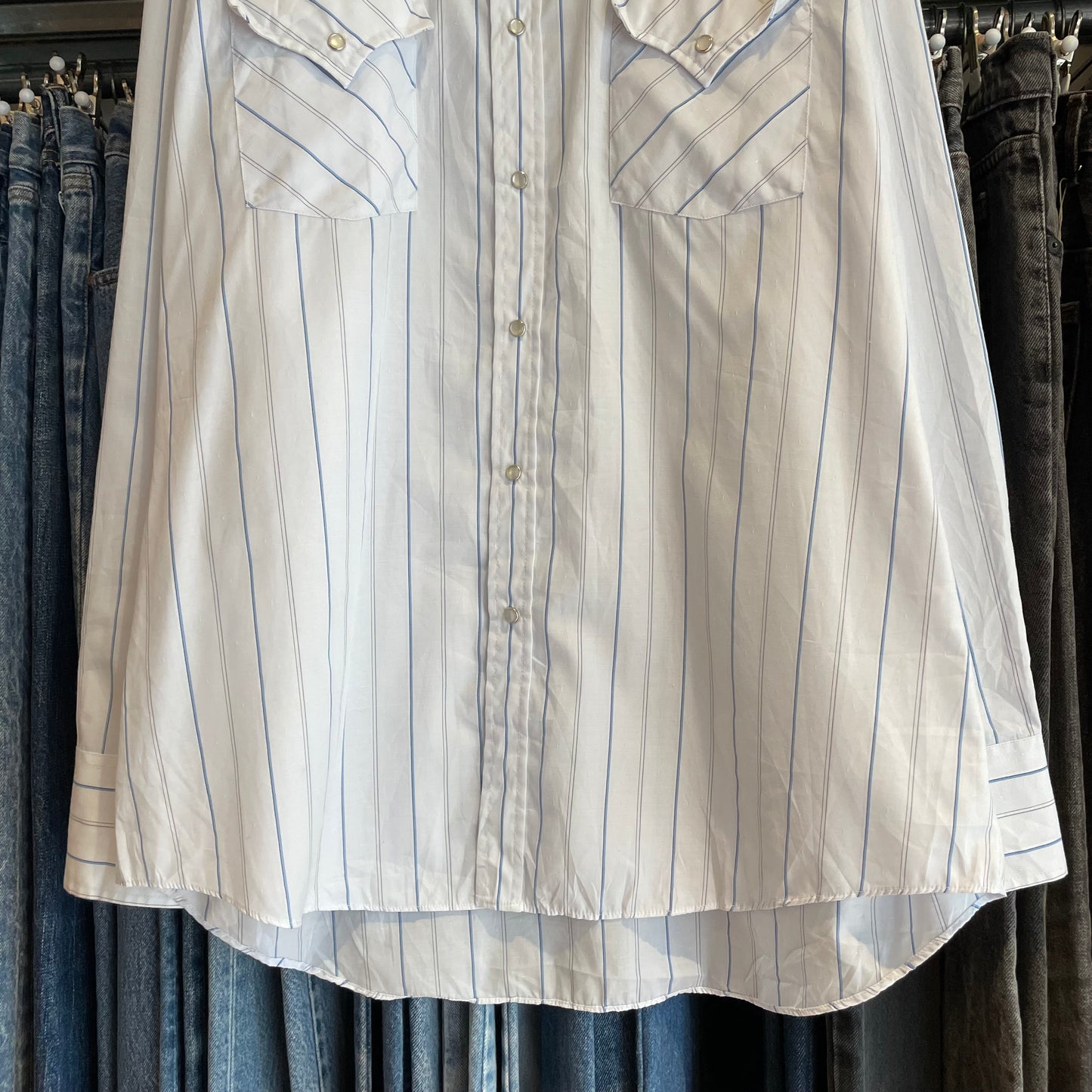 Striped Western Shirt White