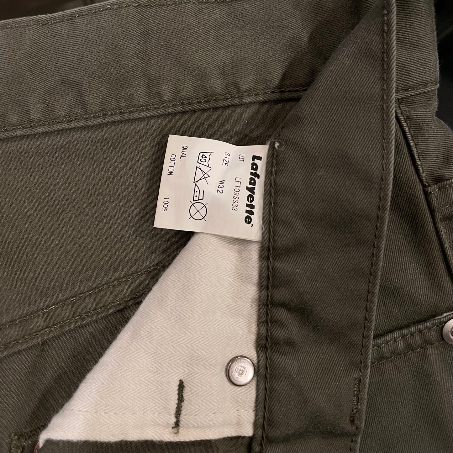 Lafayette Olive Green Cotton Shorts