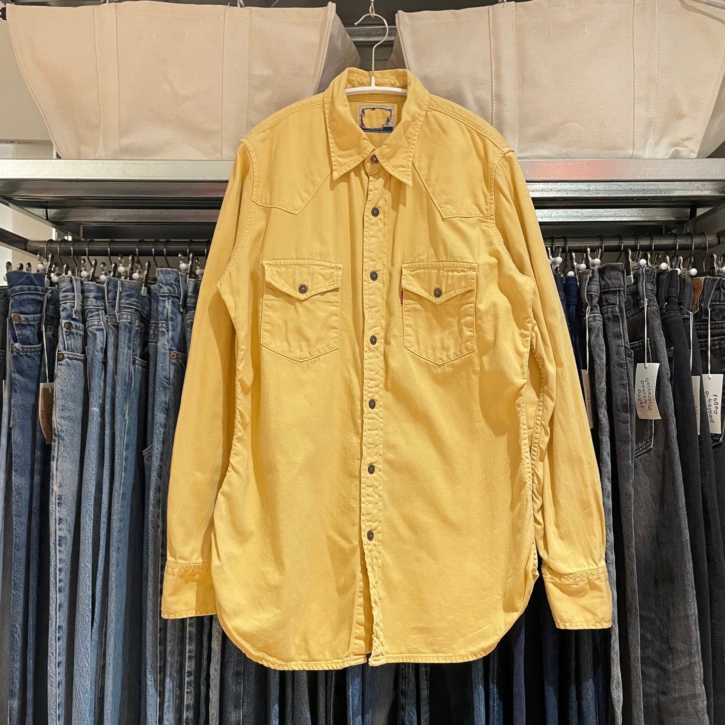 Western Snap Button Shirt Yellow