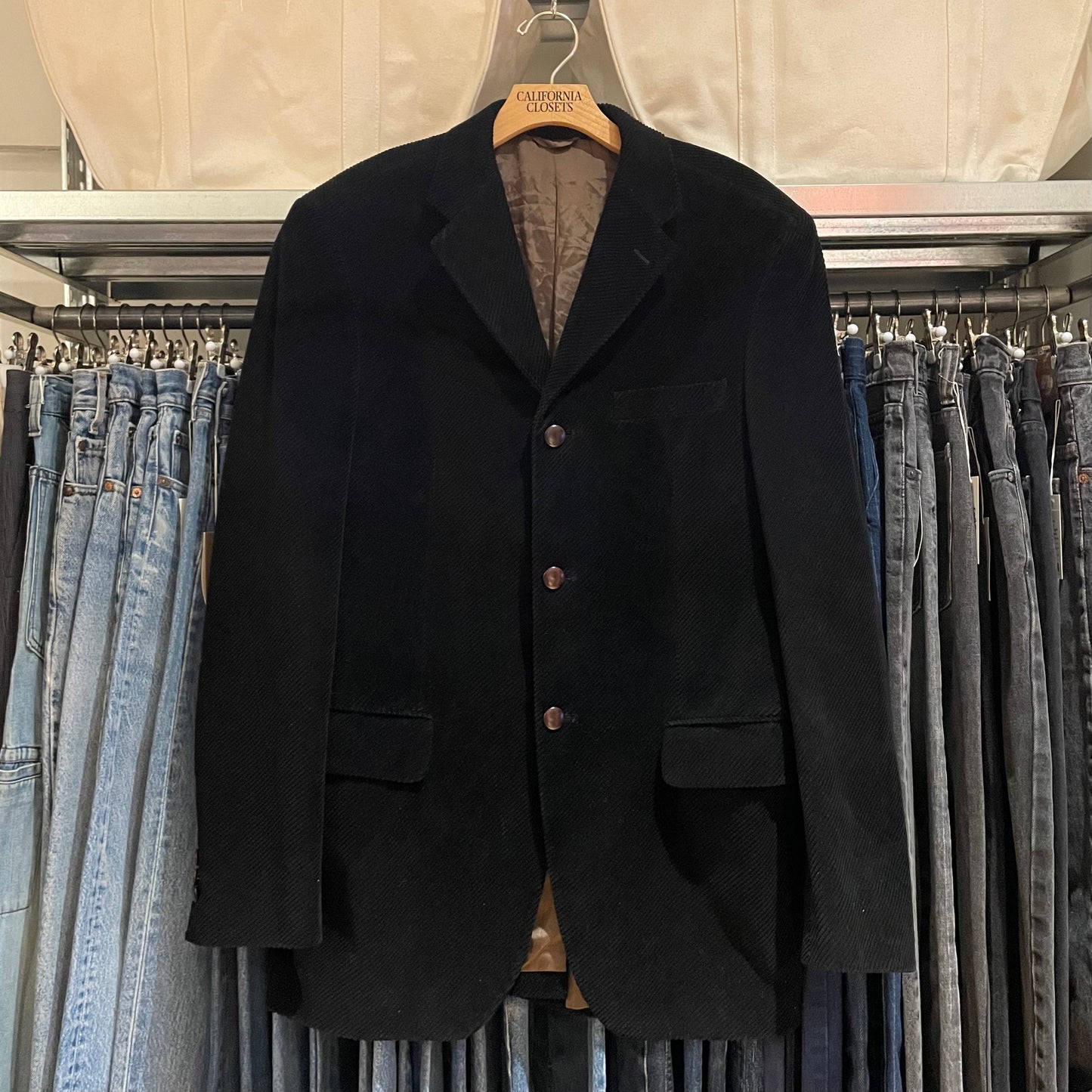 Corduroy Blazer Black Tailored Fit