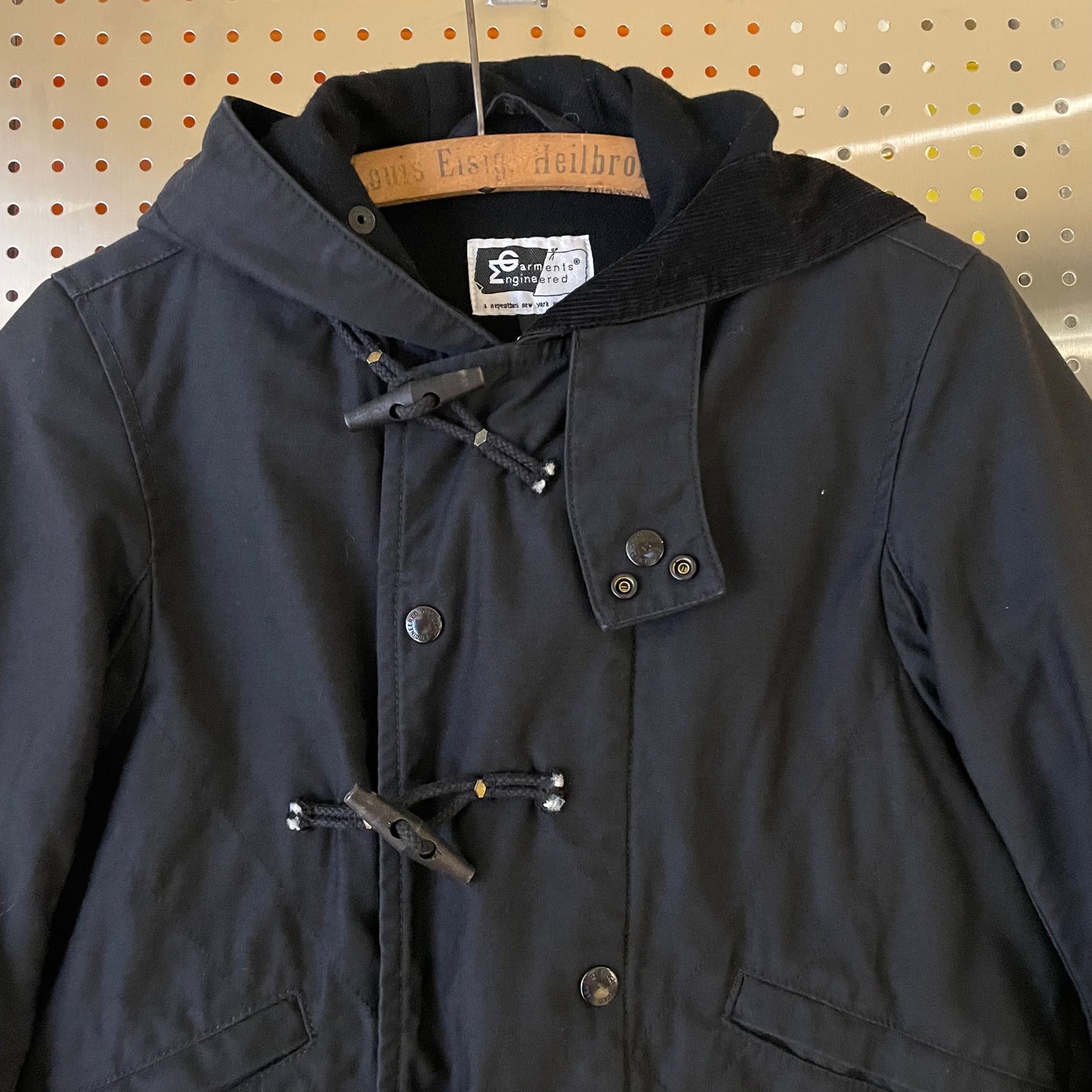 Hooded Duffle Jacket Black