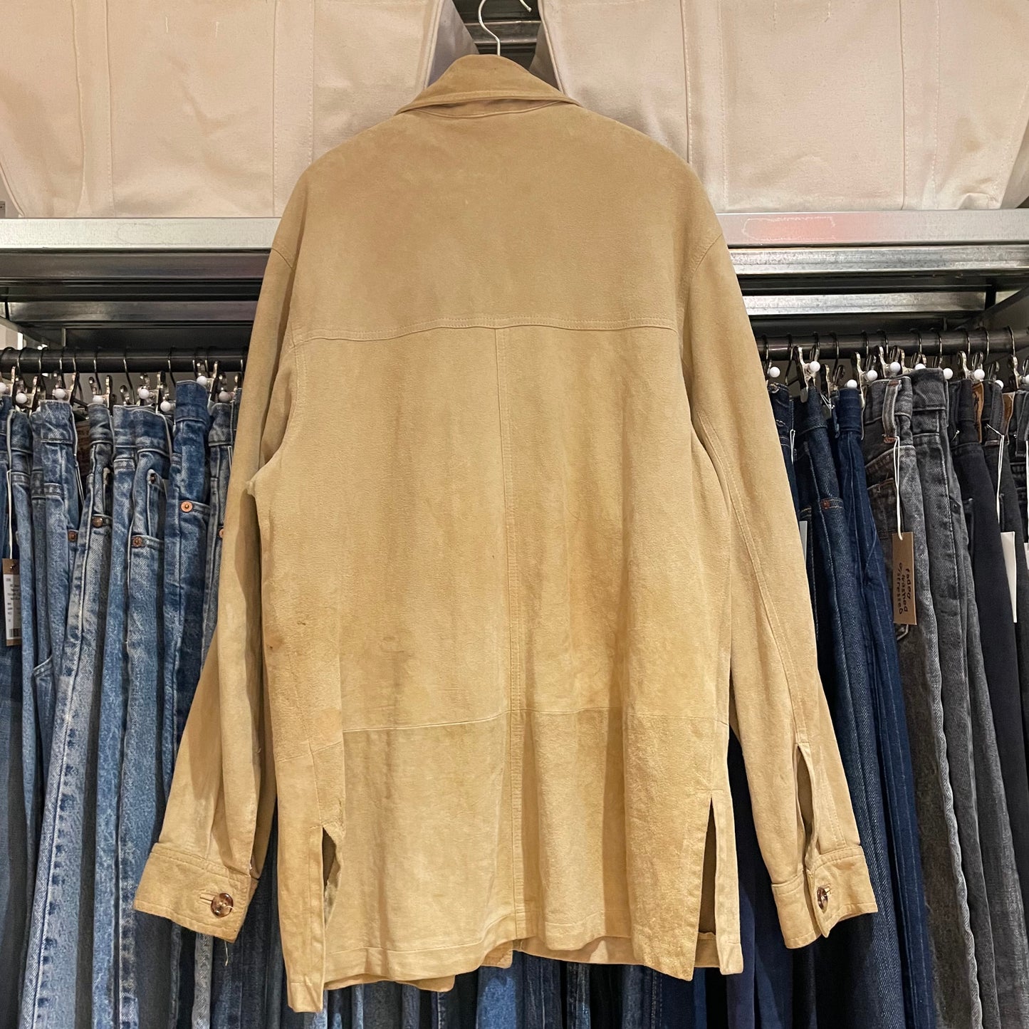 Double Pocket Leather Shirt Tan