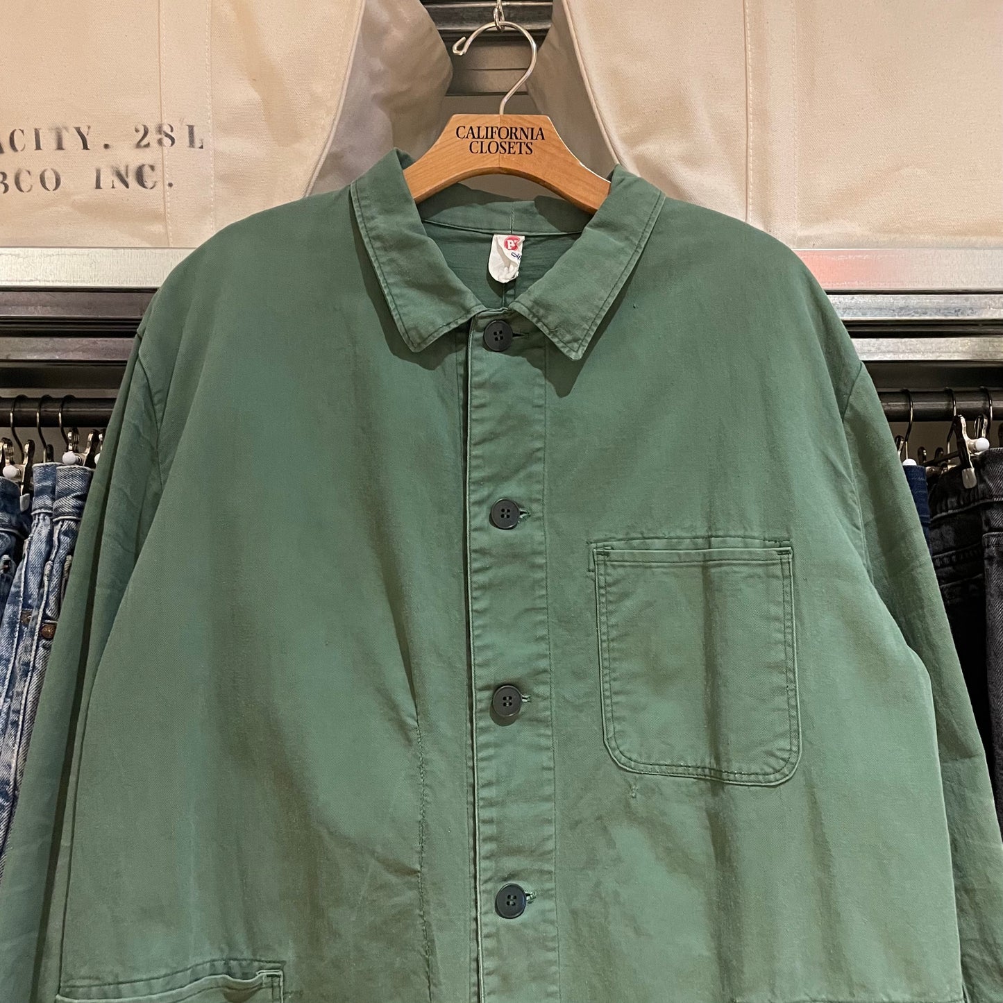 Faded Green Work Jacket Baumwolle
