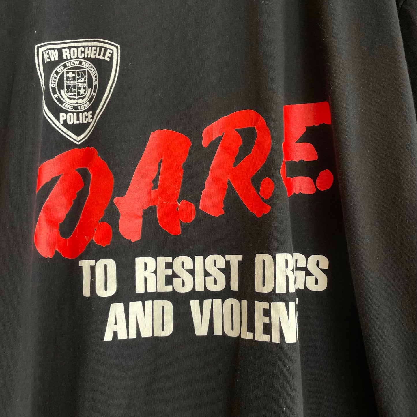 D.A.R.E. Police T-Shirt Black Cotton