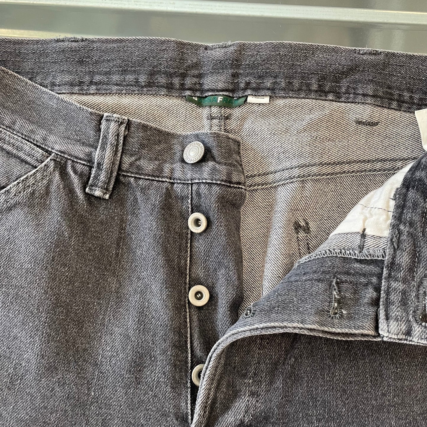 Patchwork Denim Pants Black